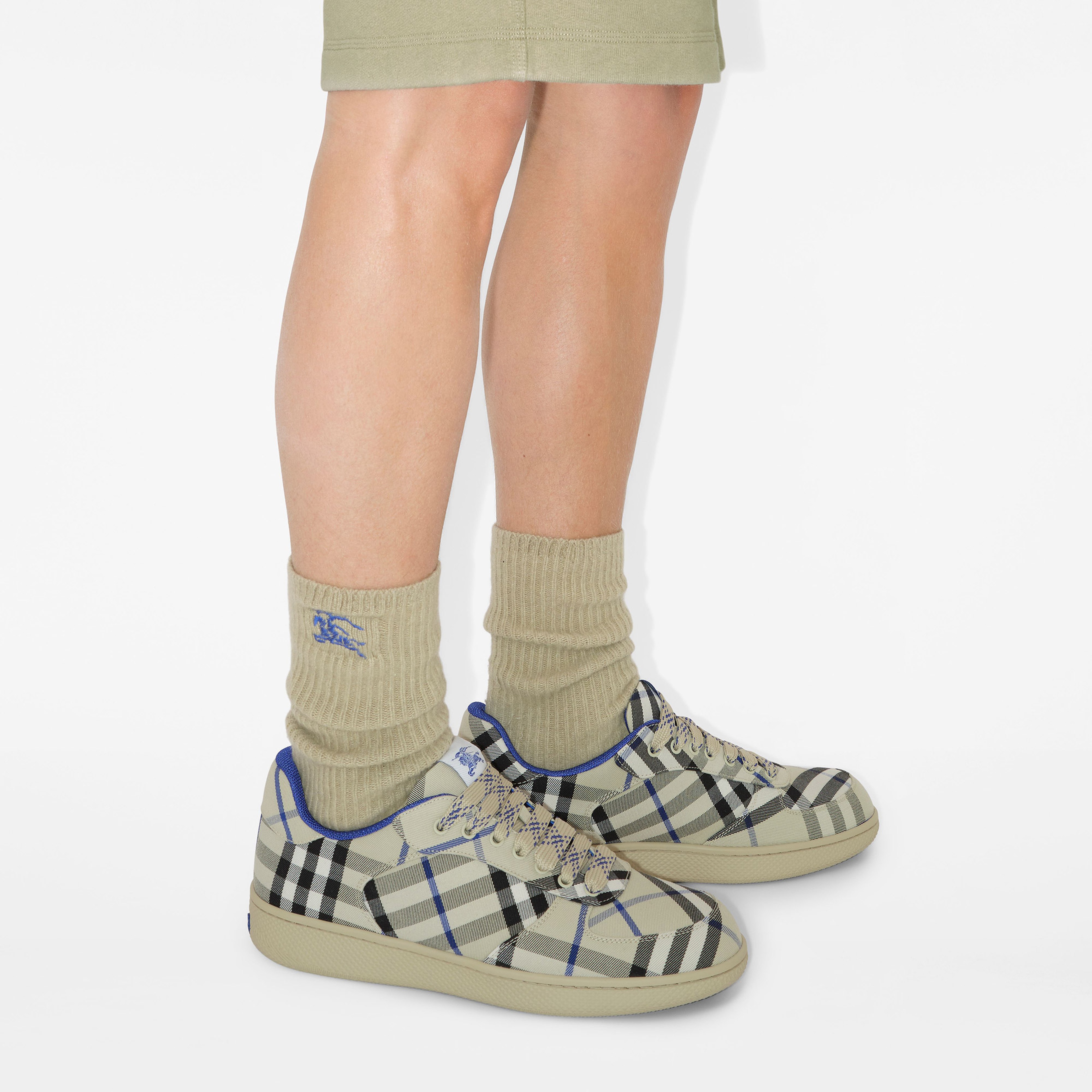 Burberry Check Terrace Erkek Krem Rengi Spor Ayakkabı