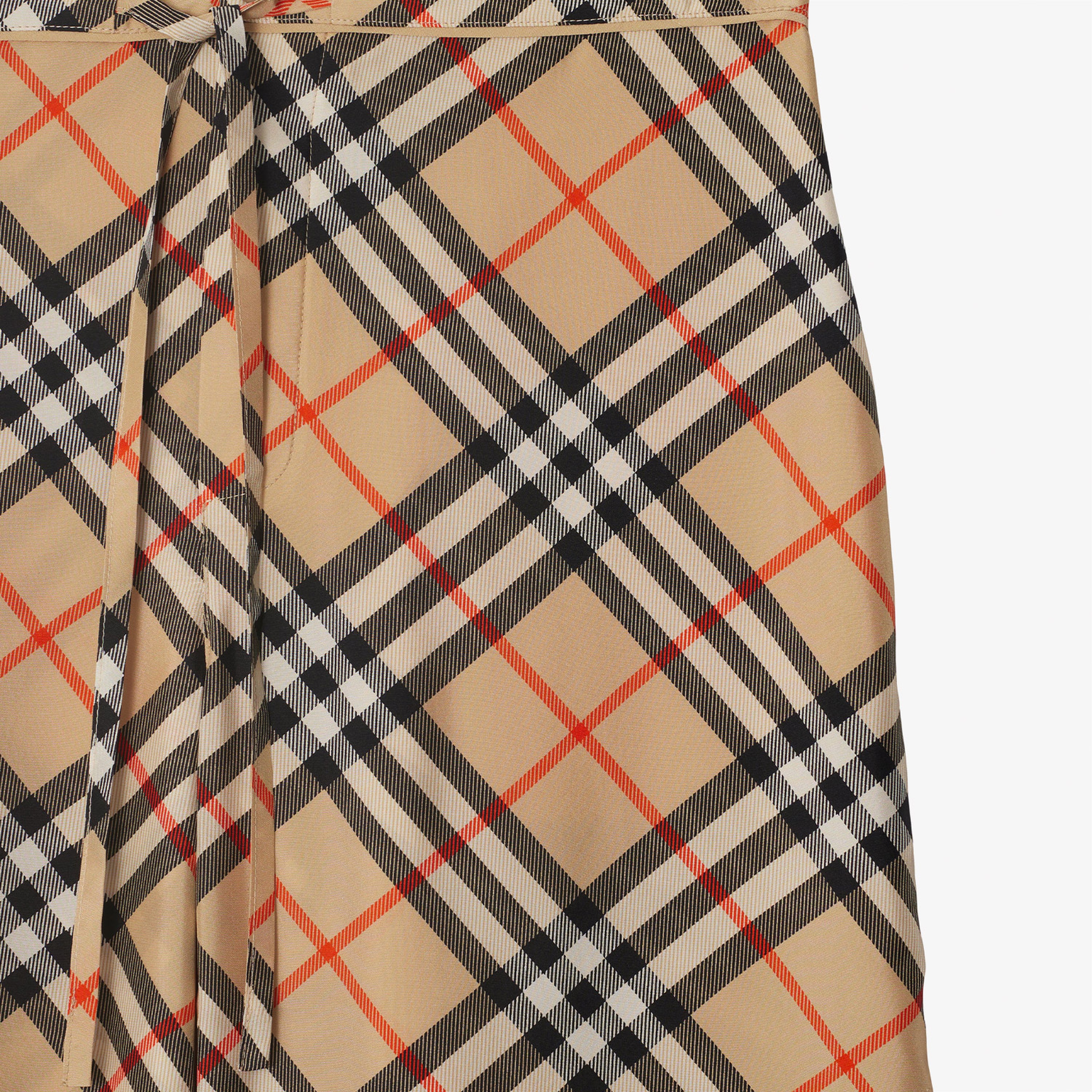 Burberry Check Silk Kadın Bej Pantolon
