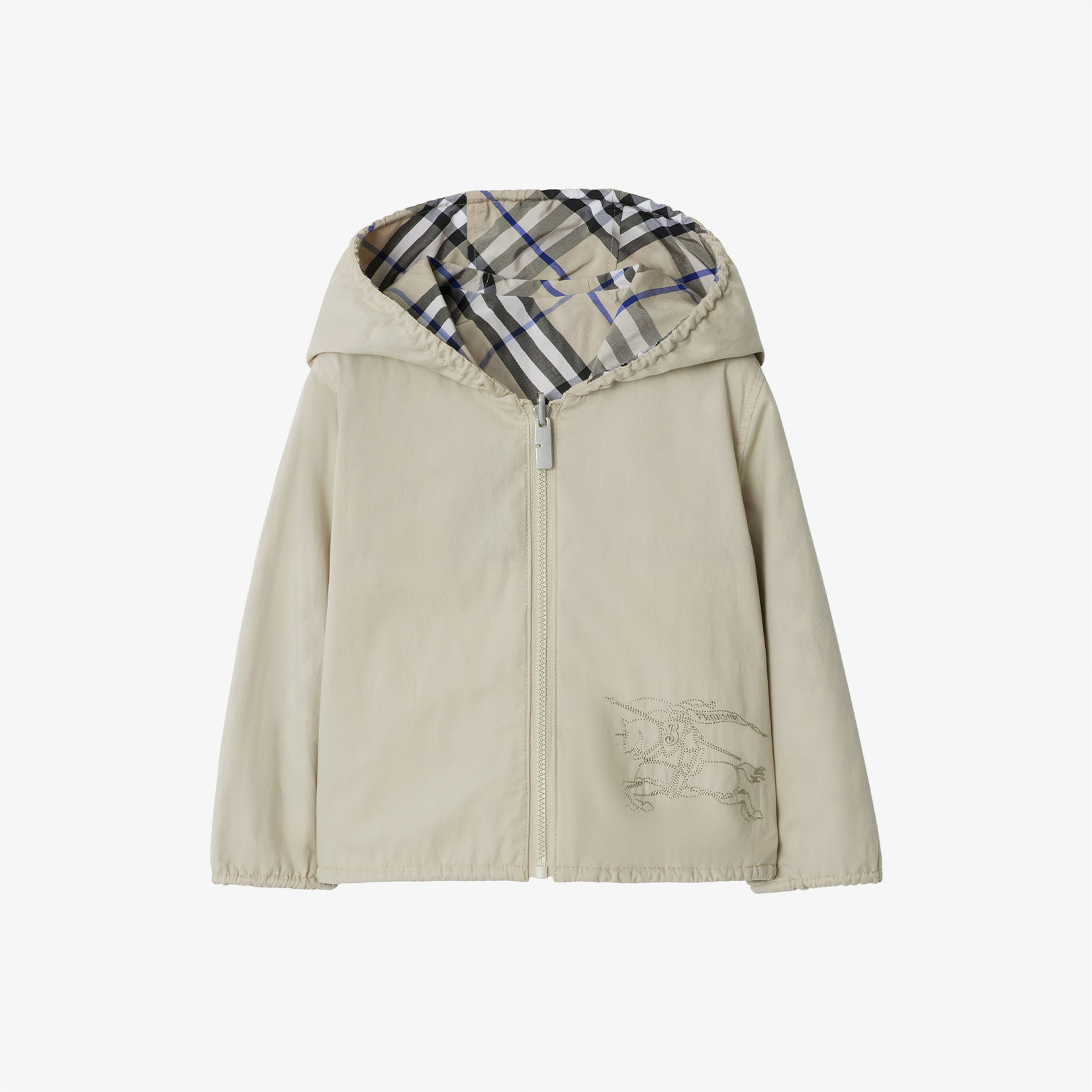 Burberry Reversible Check Pamuk Karışımlı Çocuk Krem Rengi Ceket