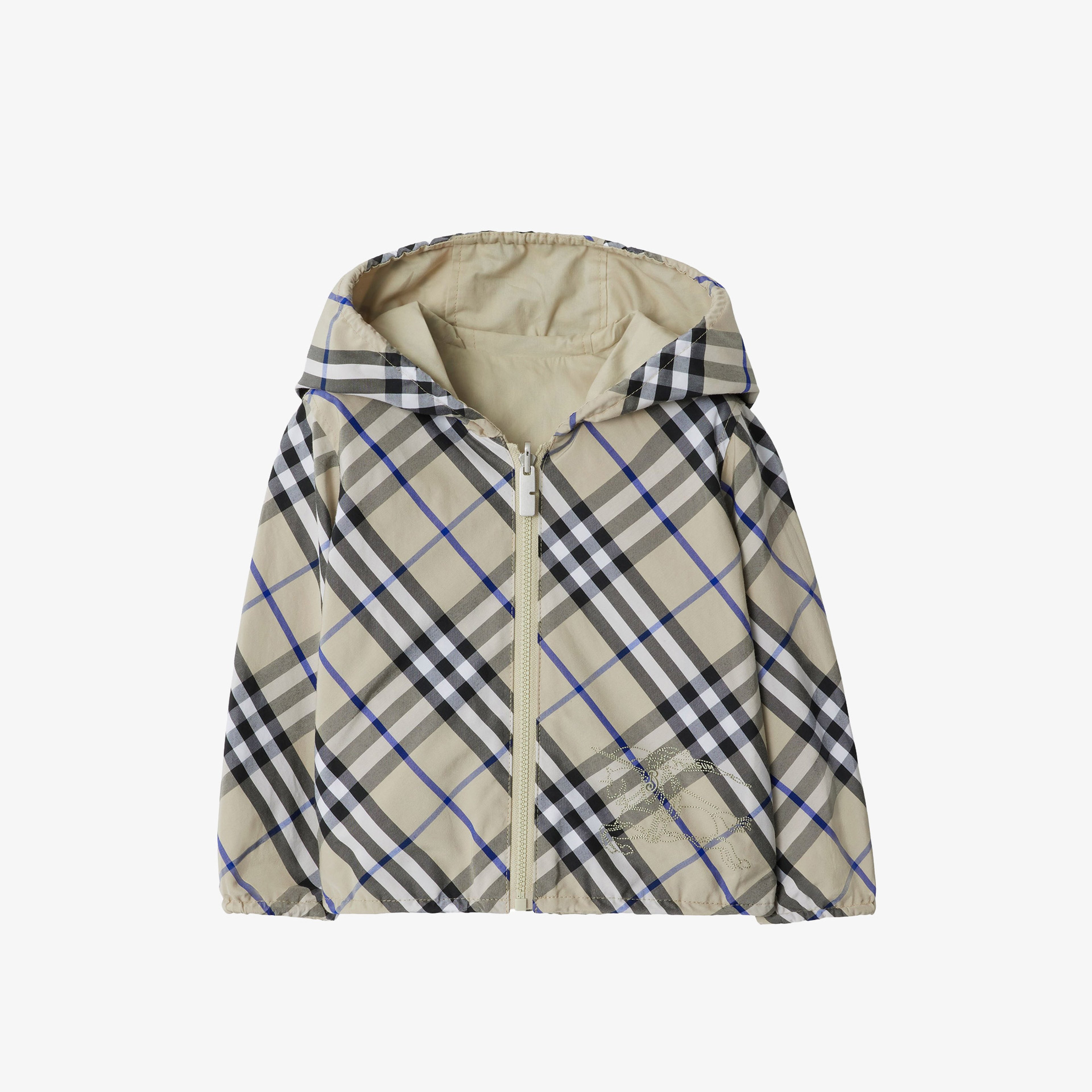 Burberry Reversible Check Pamuk Karışımlı Çocuk Krem Rengi Ceket