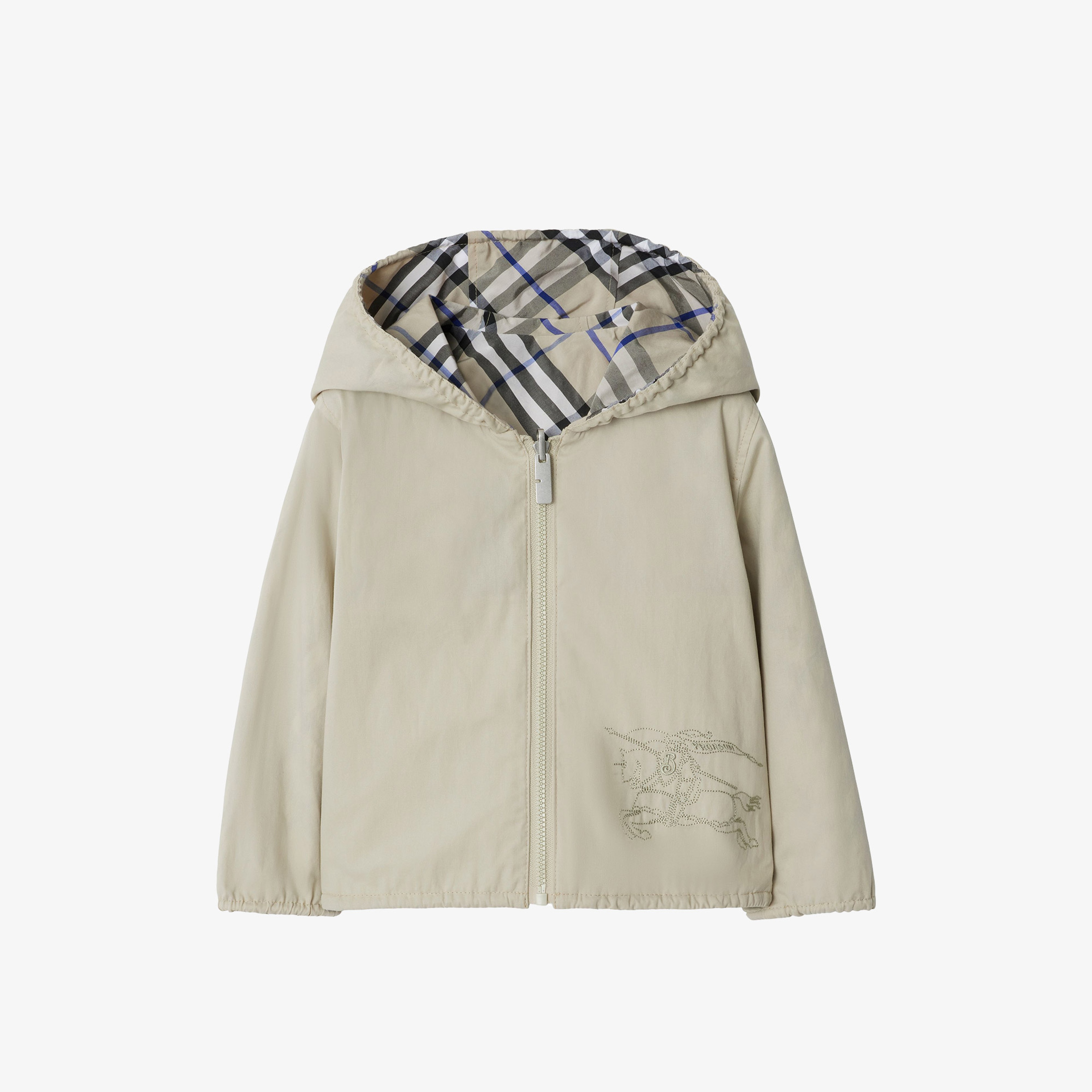 Burberry Reversible Check Pamuk Karışımlı Çocuk Krem Rengi Ceket