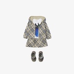 Burberry Reversible Check Pamuk Karışımlı Çocuk Krem Rengi Ceket