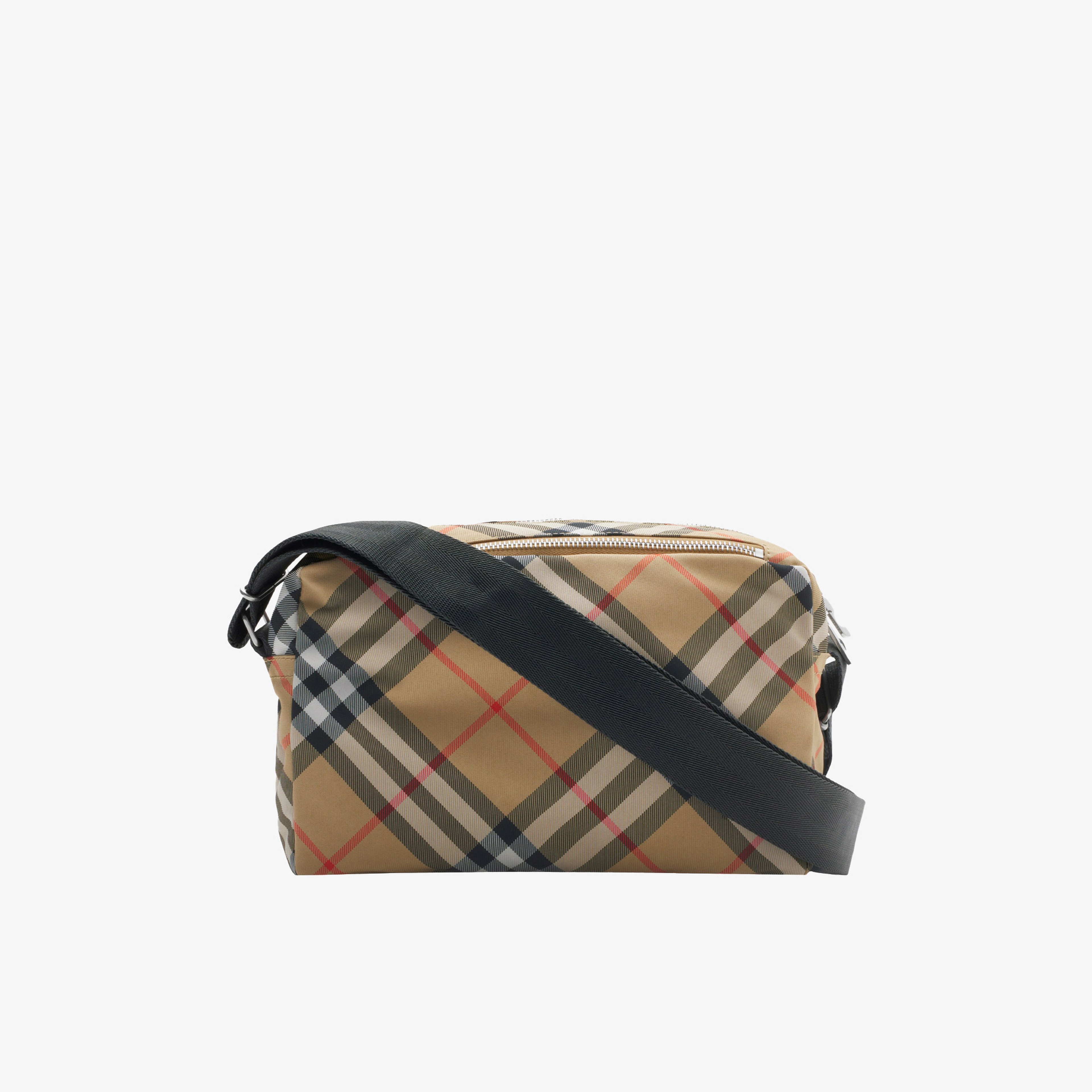 Burberry Check Crossbody Erkek Bej Omuz Çantası