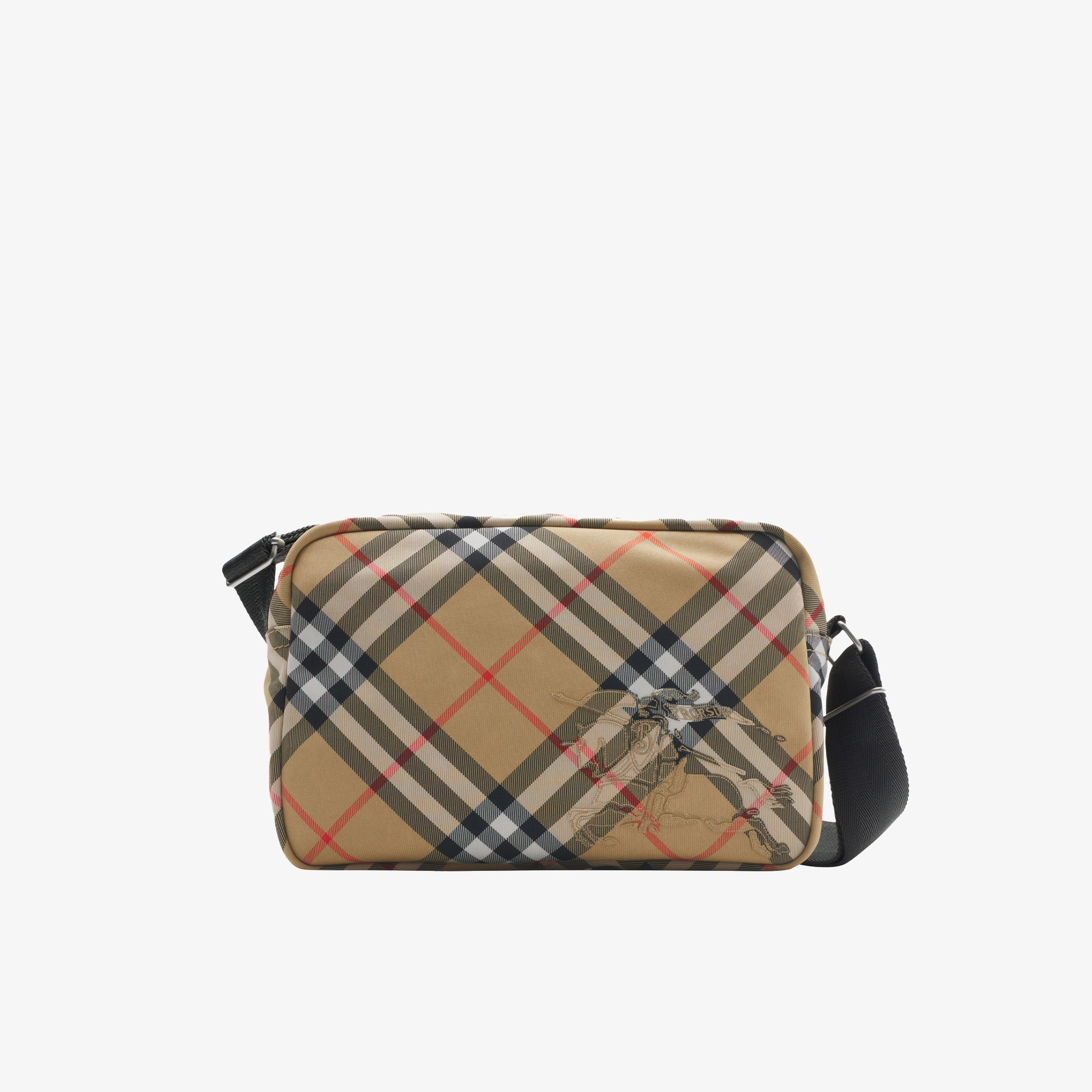 Burberry Check Crossbody Erkek Bej Omuz Çantası