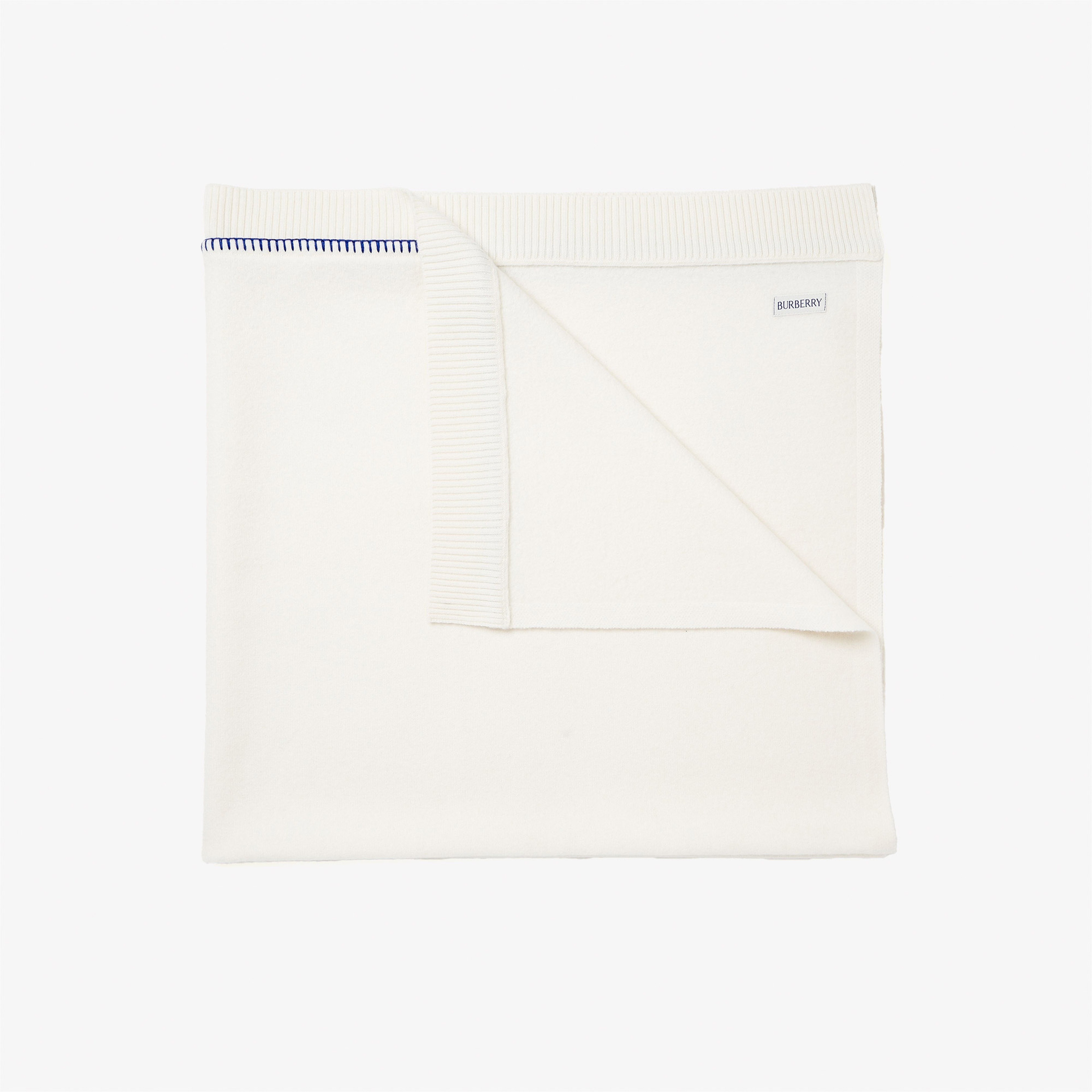 Burberry Yün Bebek Çocuk Beyaz Battaniye