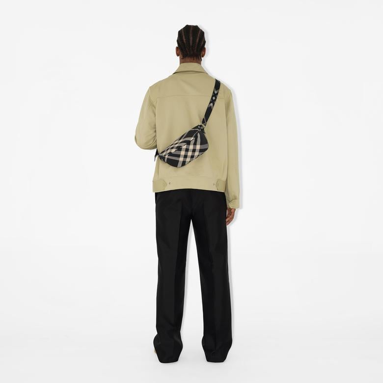 Burberry Small Shield Messenger Erkek Siyah Omuz Çantası