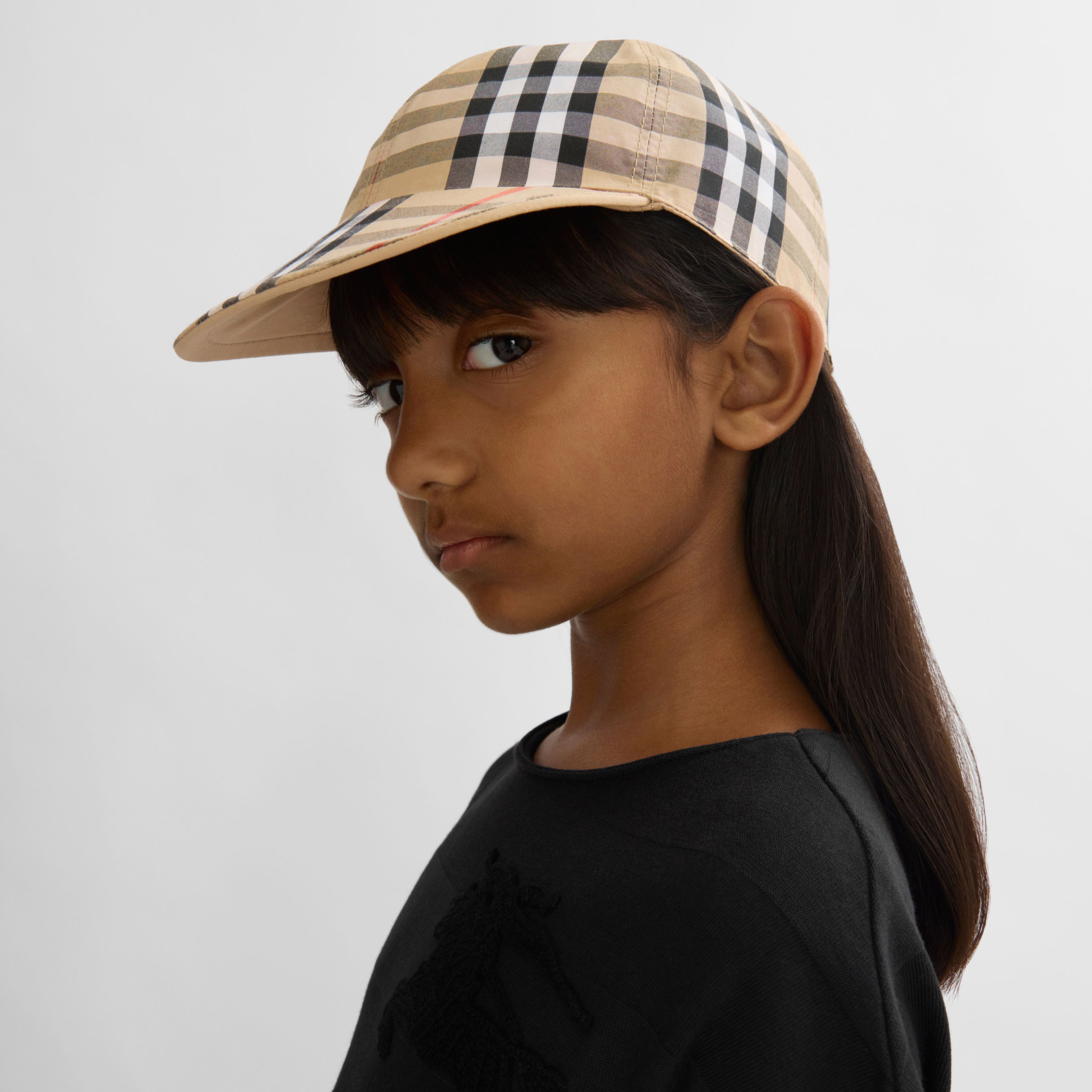 Burberry Reversible Pamuklu Baseball Çocuk Bej Şapka