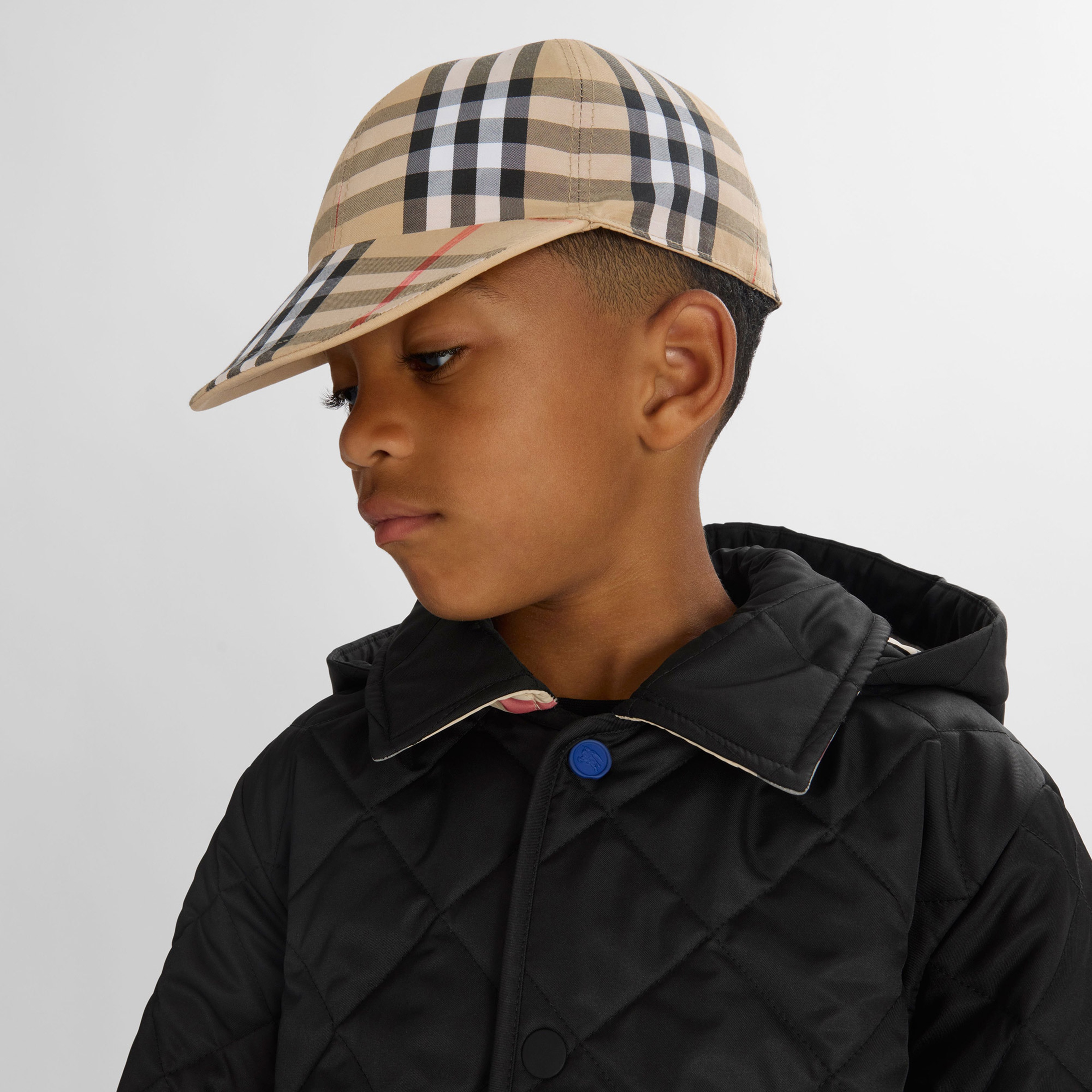 Burberry Reversible Pamuklu Baseball Çocuk Bej Şapka