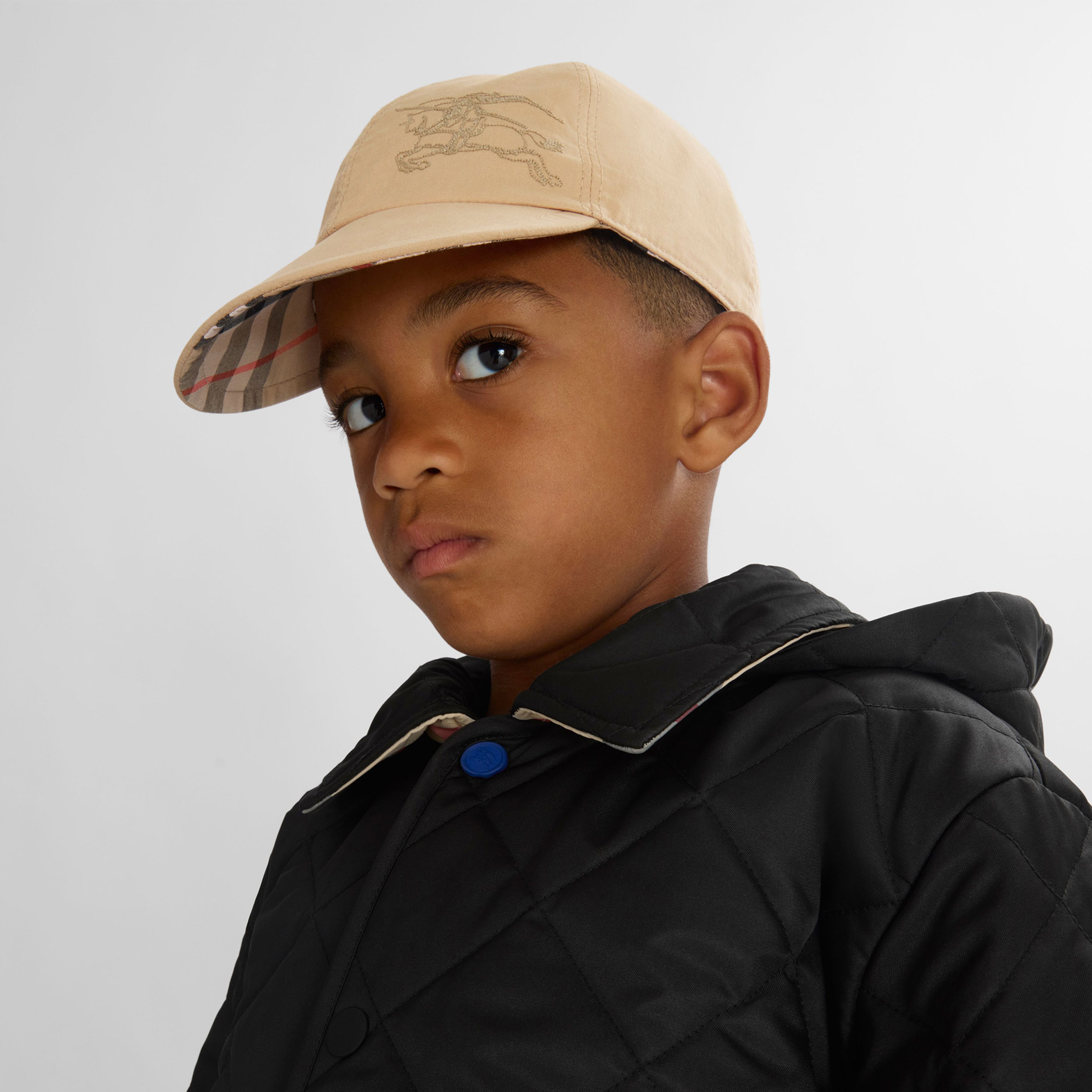 Burberry Reversible Pamuklu Baseball Çocuk Bej Şapka