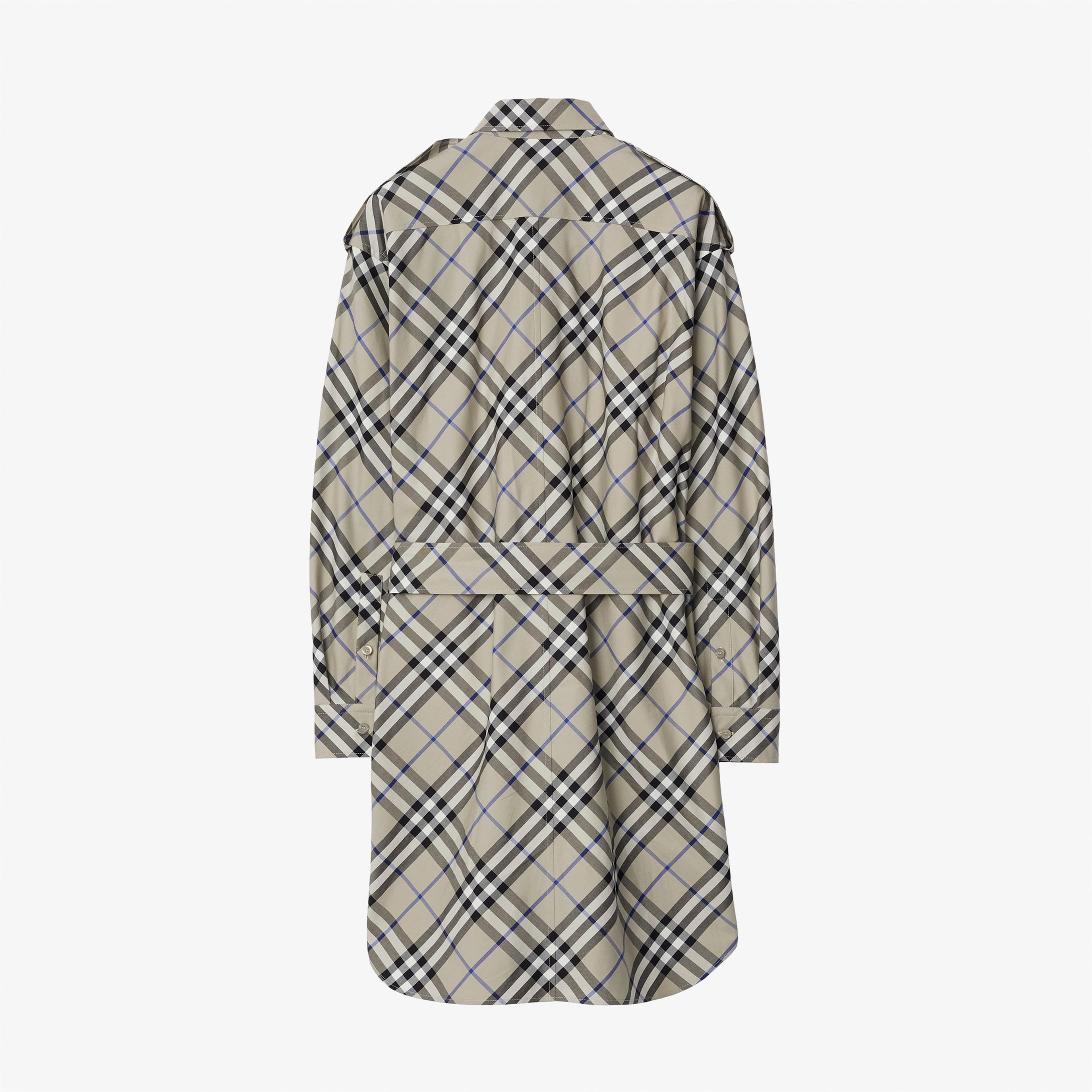 Burberry Check Pamuklu Kadın Krem Rengi Elbise