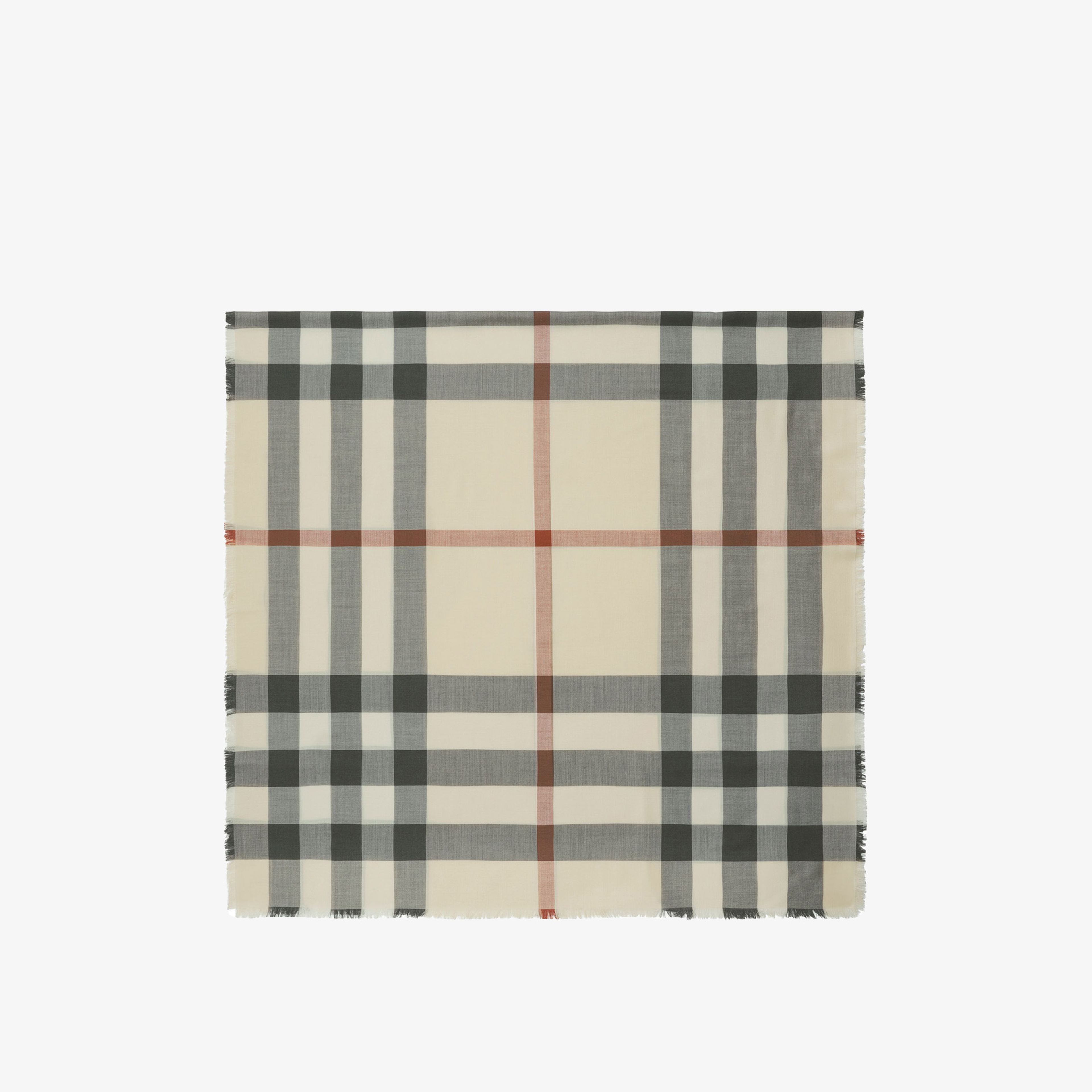 Burberry Kadın Check Kaşmir İpek Kadın Krem Rengi Atkı