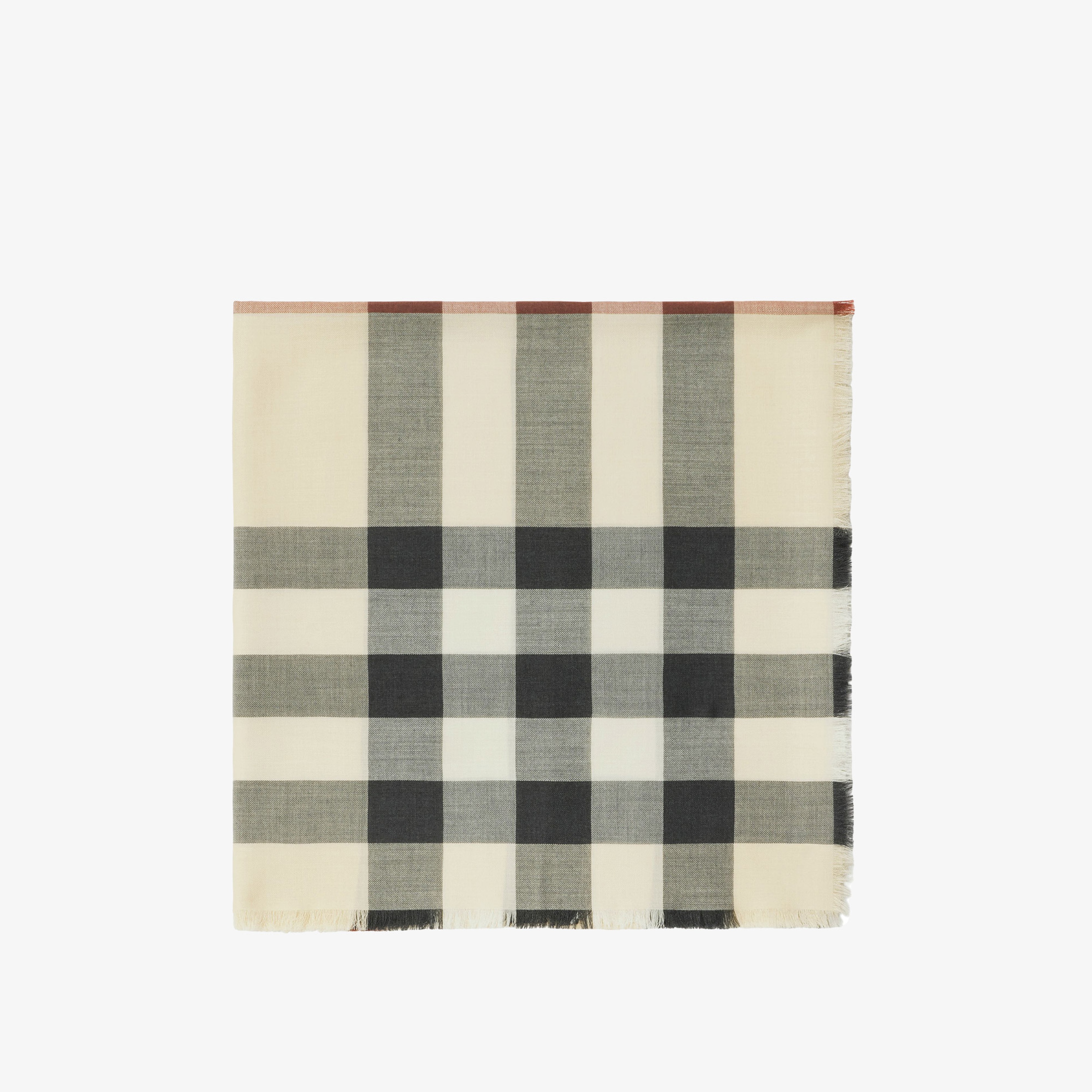 Burberry Kadın Check Kaşmir İpek Kadın Krem Rengi Atkı