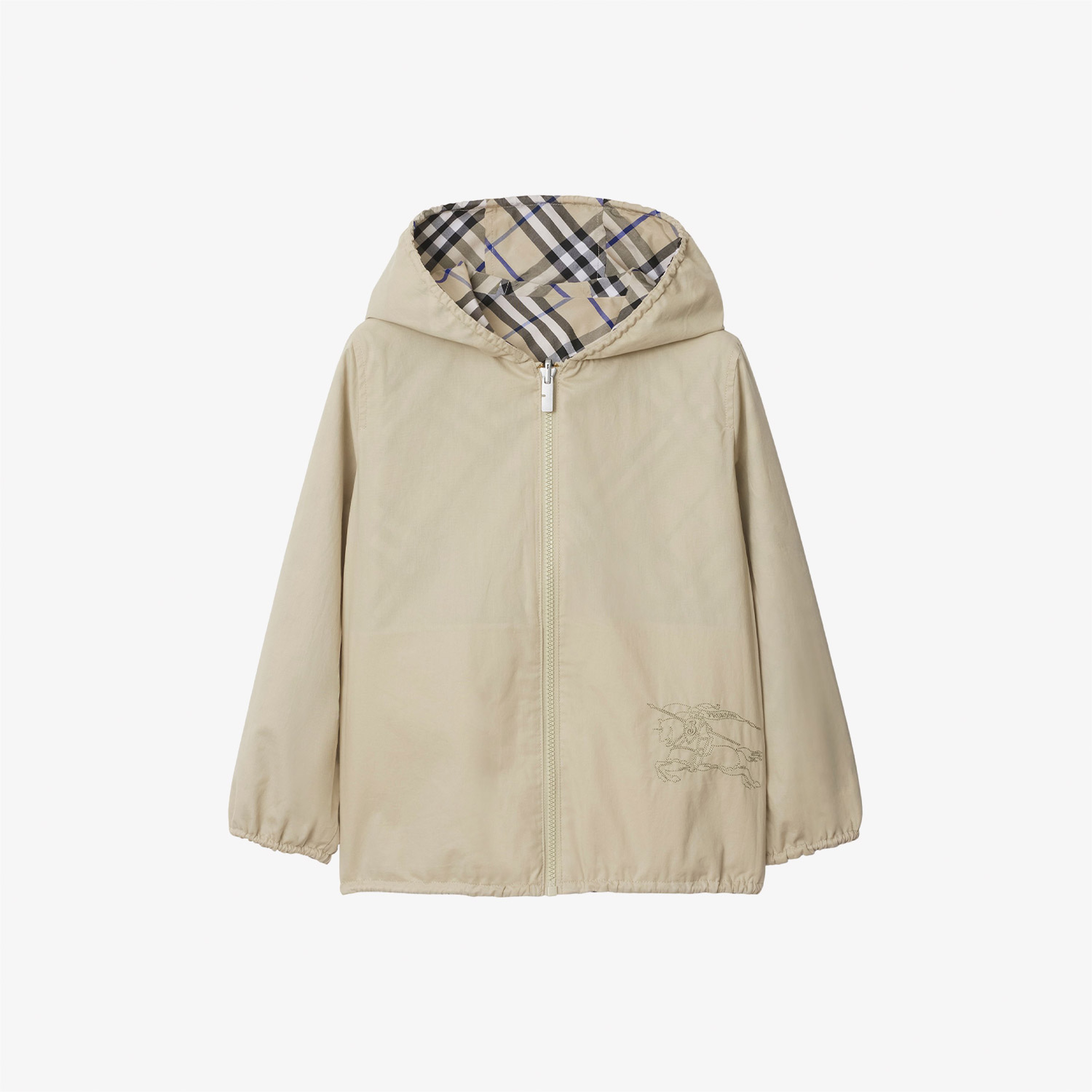 Burberry Reversible Check Pamuk Karışımlı Çocuk Krem Rengi Ceket