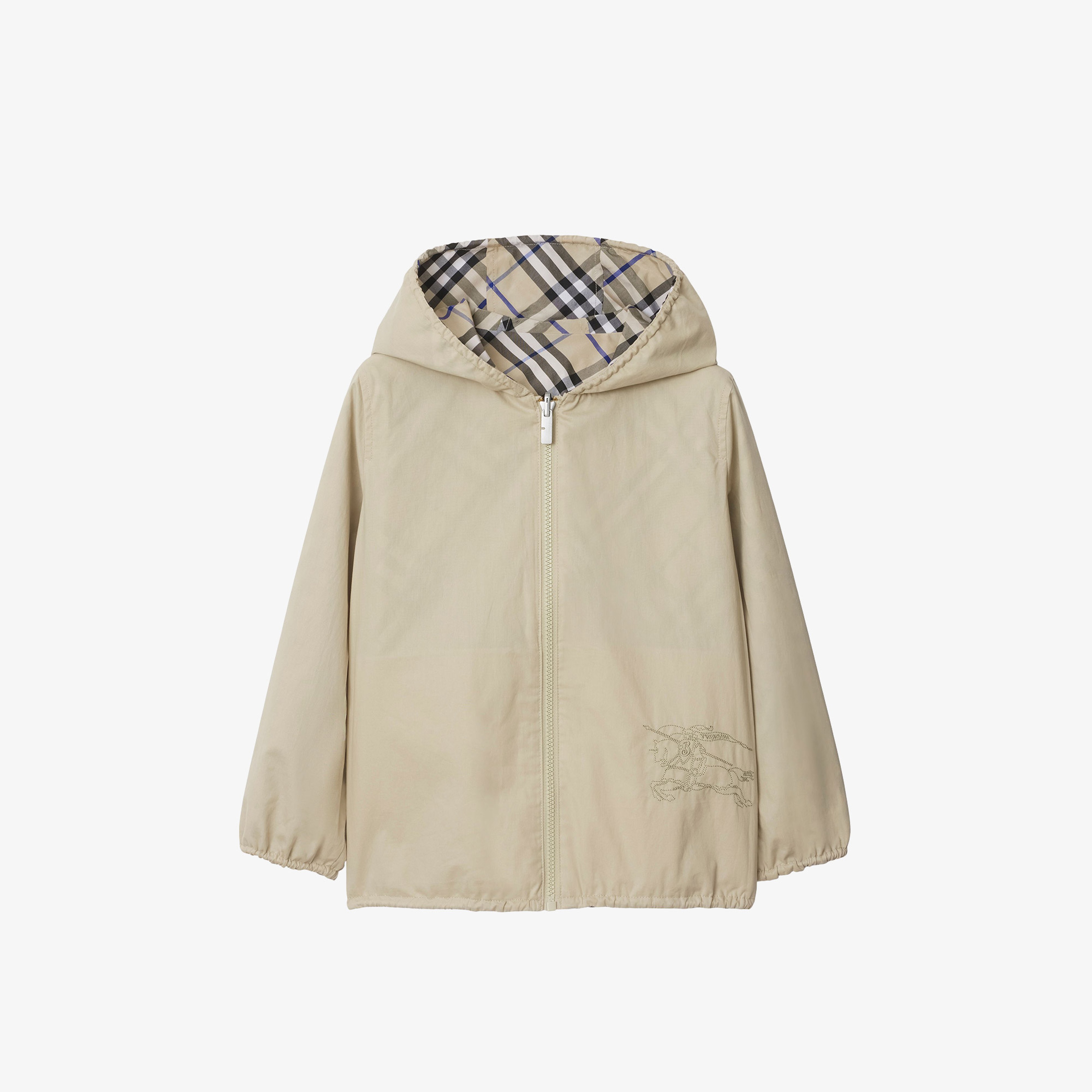Burberry Reversible Check Pamuk Karışımlı Çocuk Krem Rengi Ceket