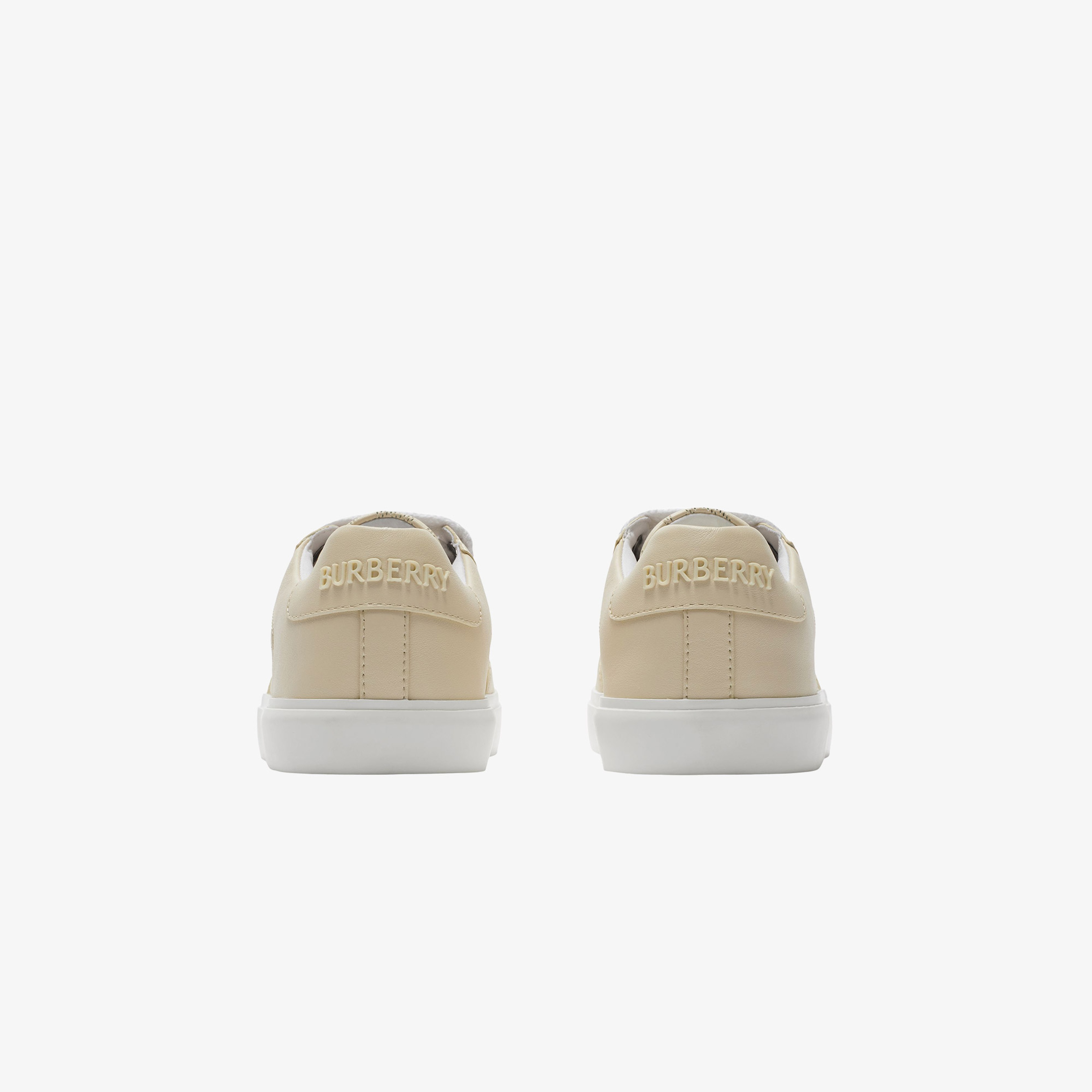 Burberry Check Leather Çocuk Krem Rengi Spor Ayakkabı