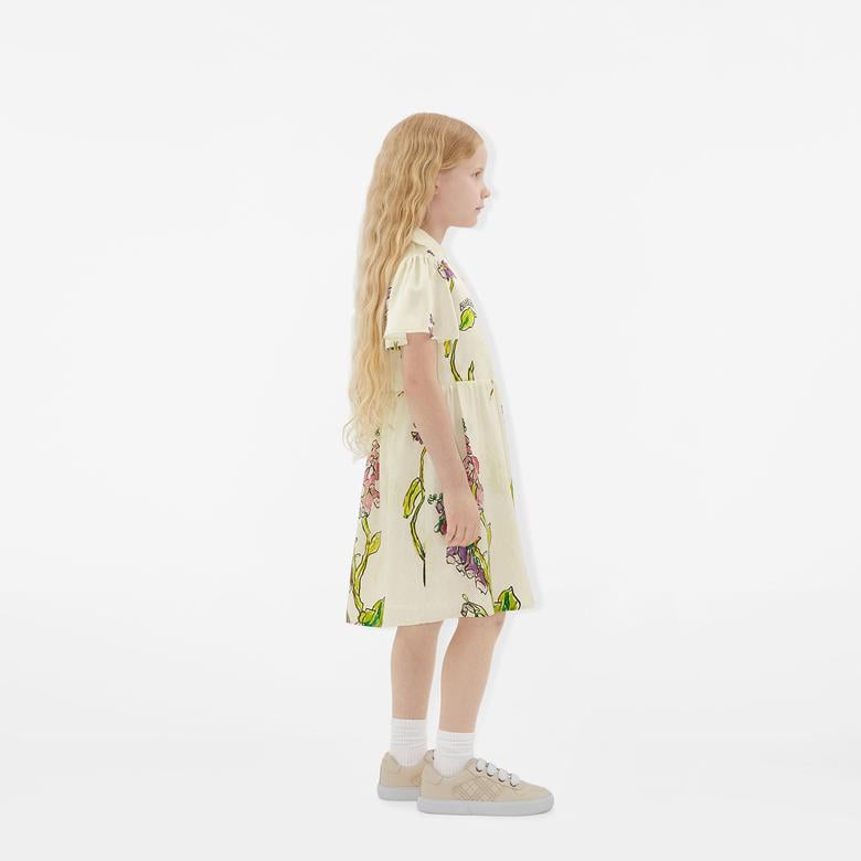 Burberry Check Leather Çocuk Krem Rengi Spor Ayakkabı