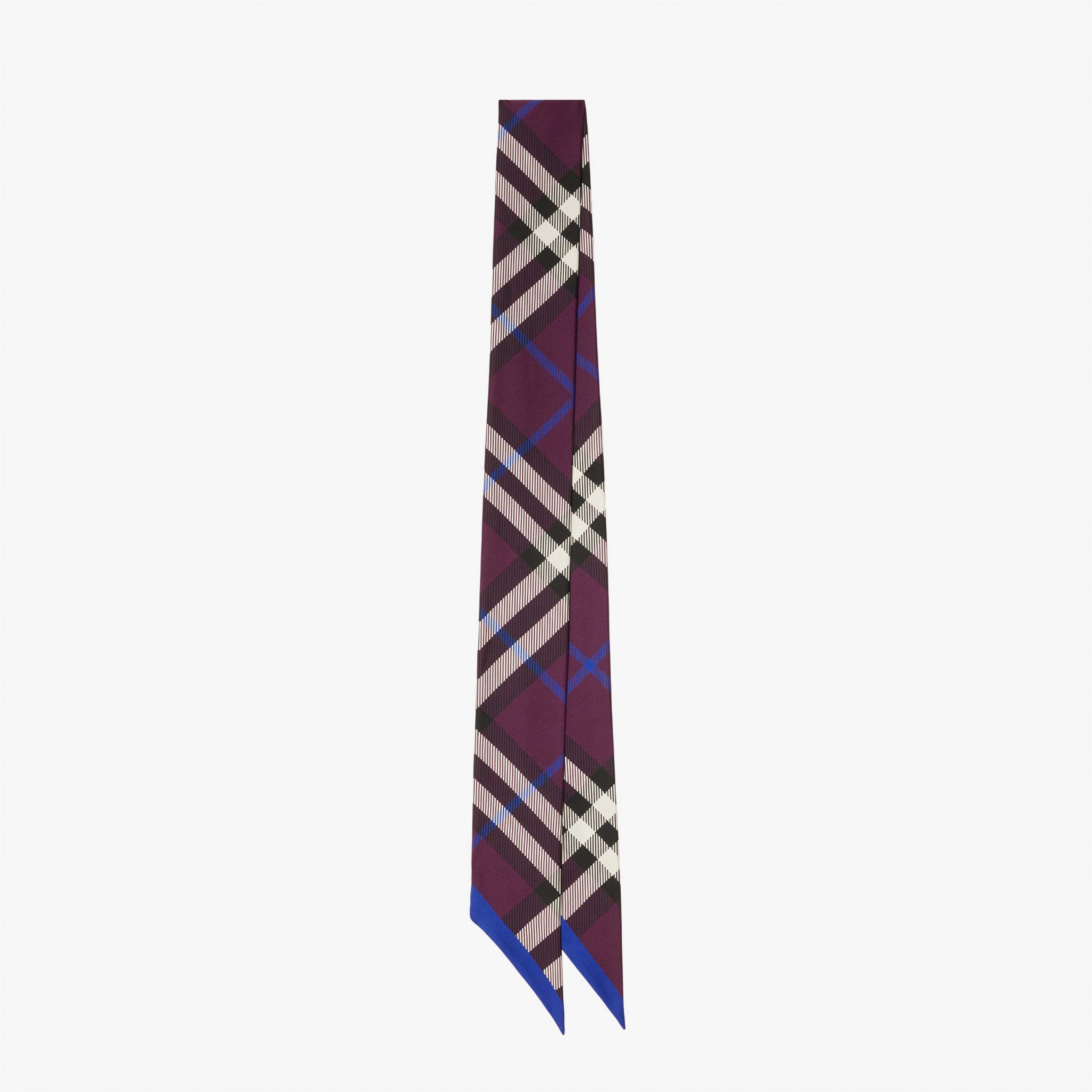 Burberry Skinny Check İpek Kadın Mor Atkı