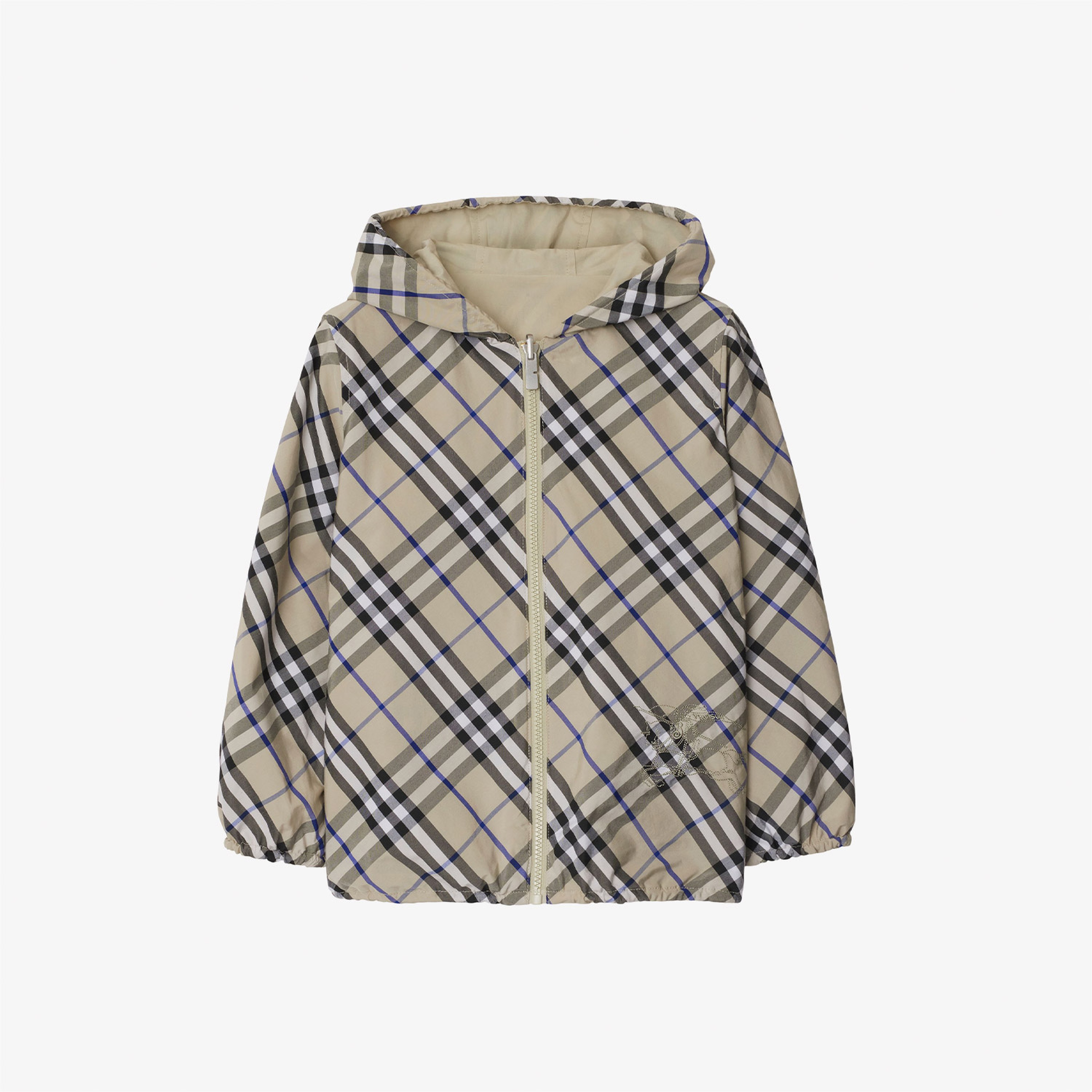 Burberry Reversible Check Pamuk Karışımlı Çocuk Krem Rengi Ceket