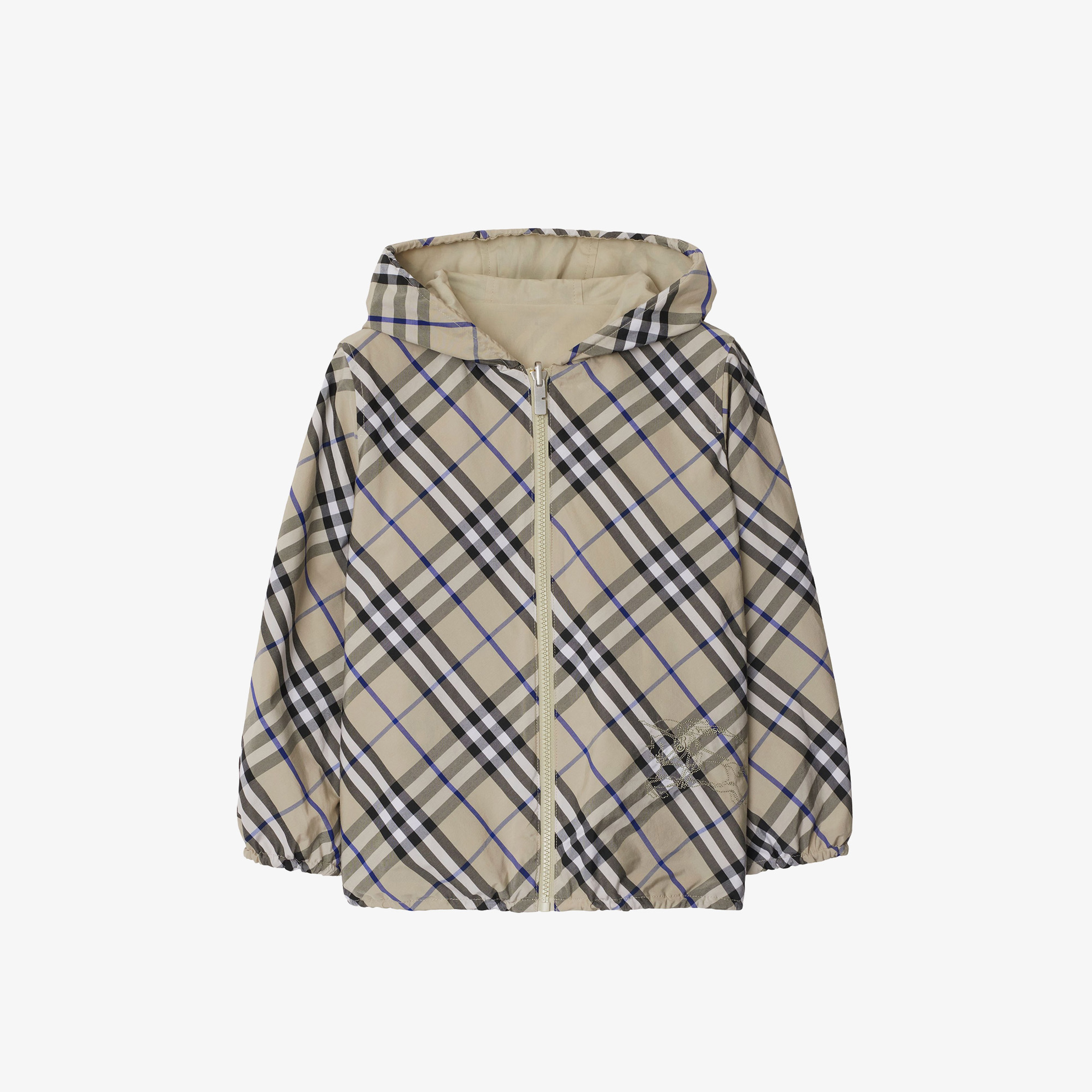 Burberry Reversible Check Pamuk Karışımlı Çocuk Krem Rengi Ceket