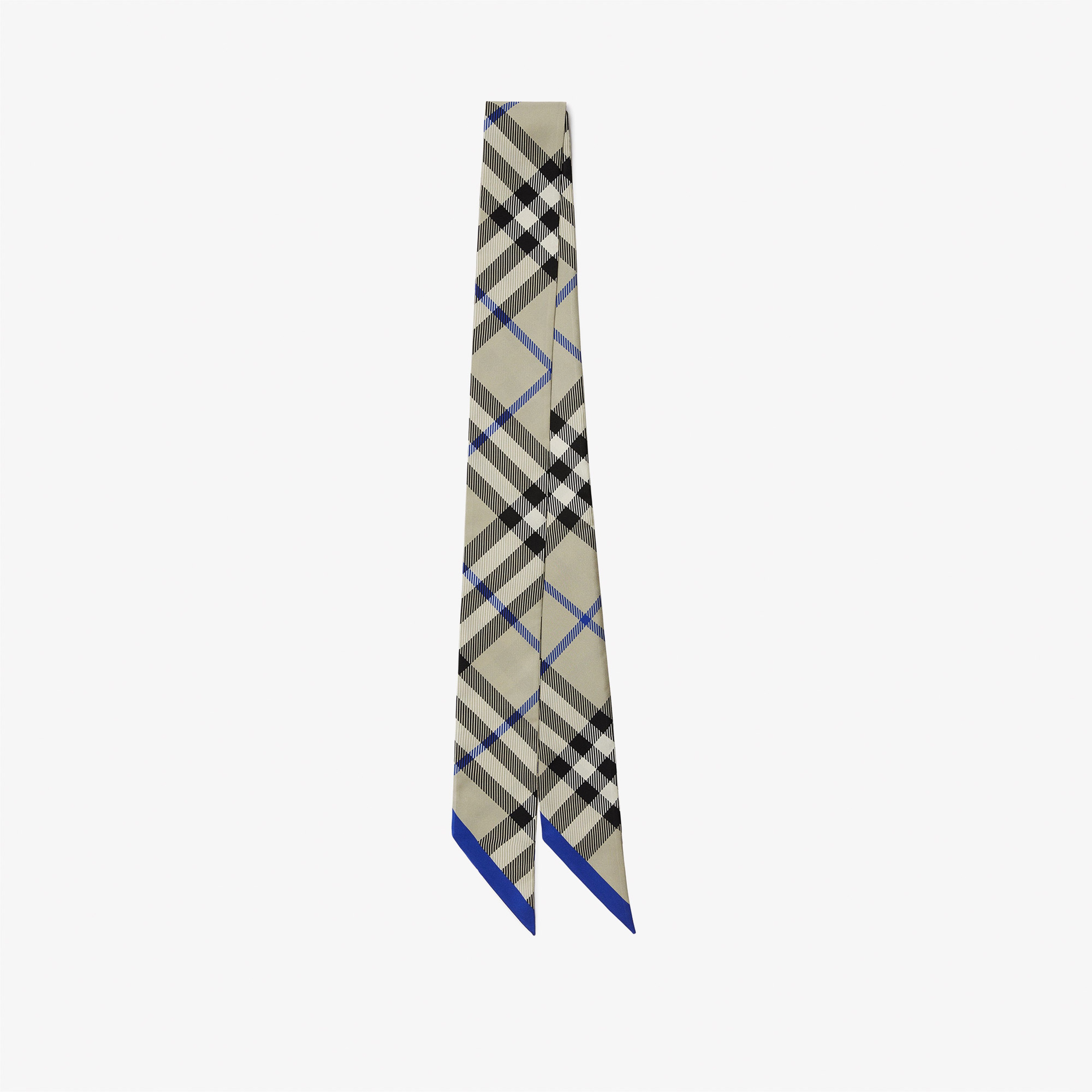 Burberry Skinny Check İpek Kadın Krem Rengi Atkı
