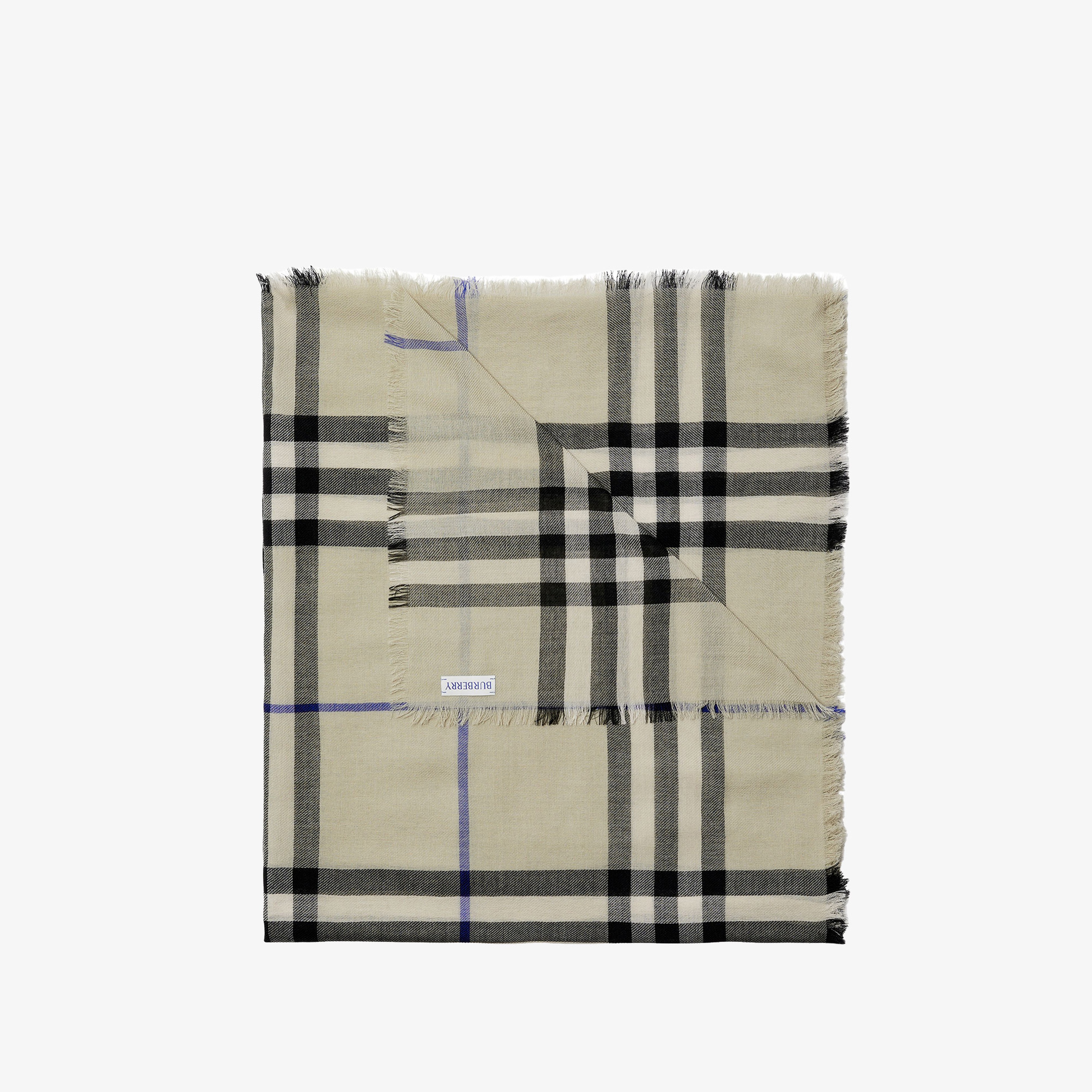 Burberry Check Yün Kadın Krem Rengi Atkı