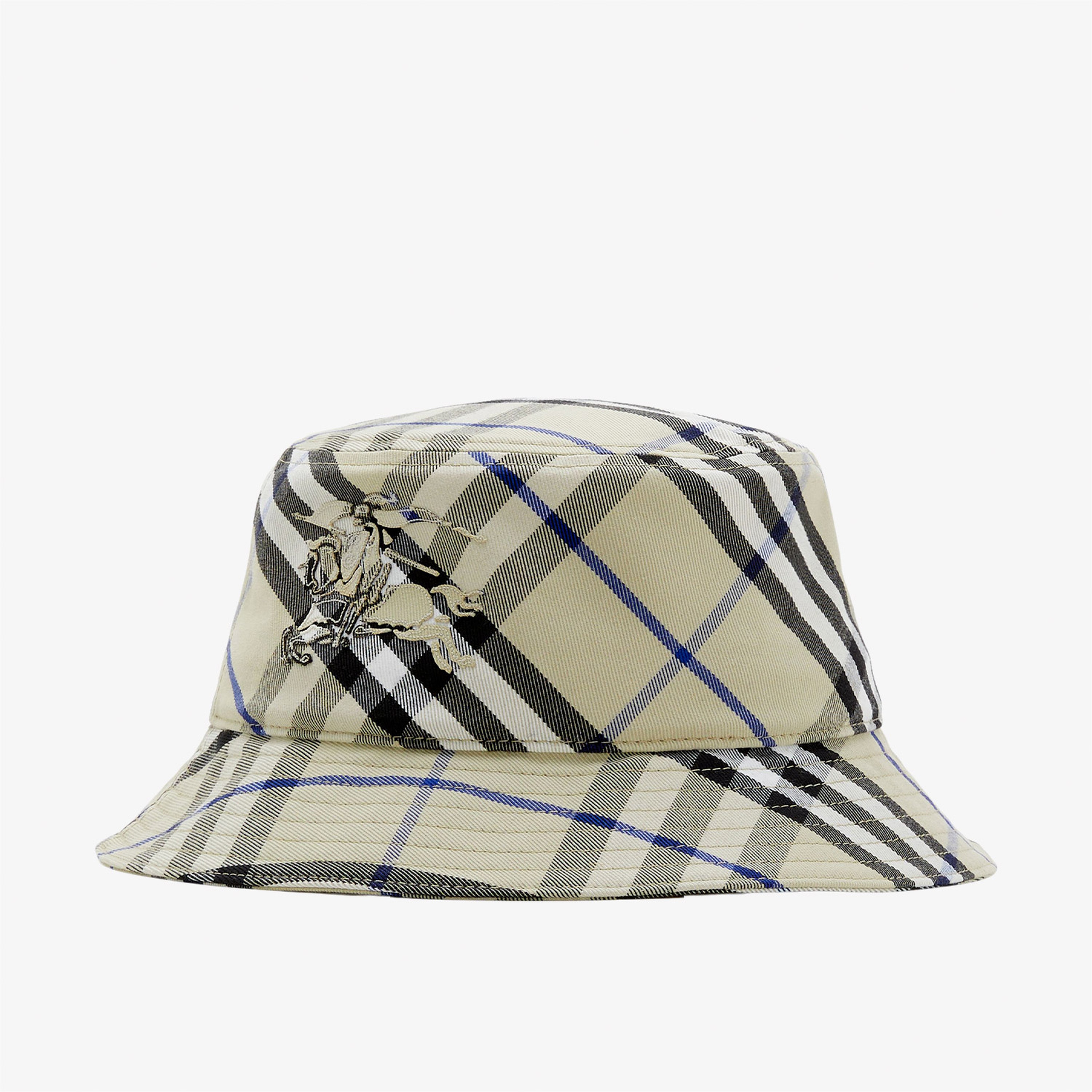 Burberry Check Pamuklu Blend Bucket Erkek Krem Rengi Şapka