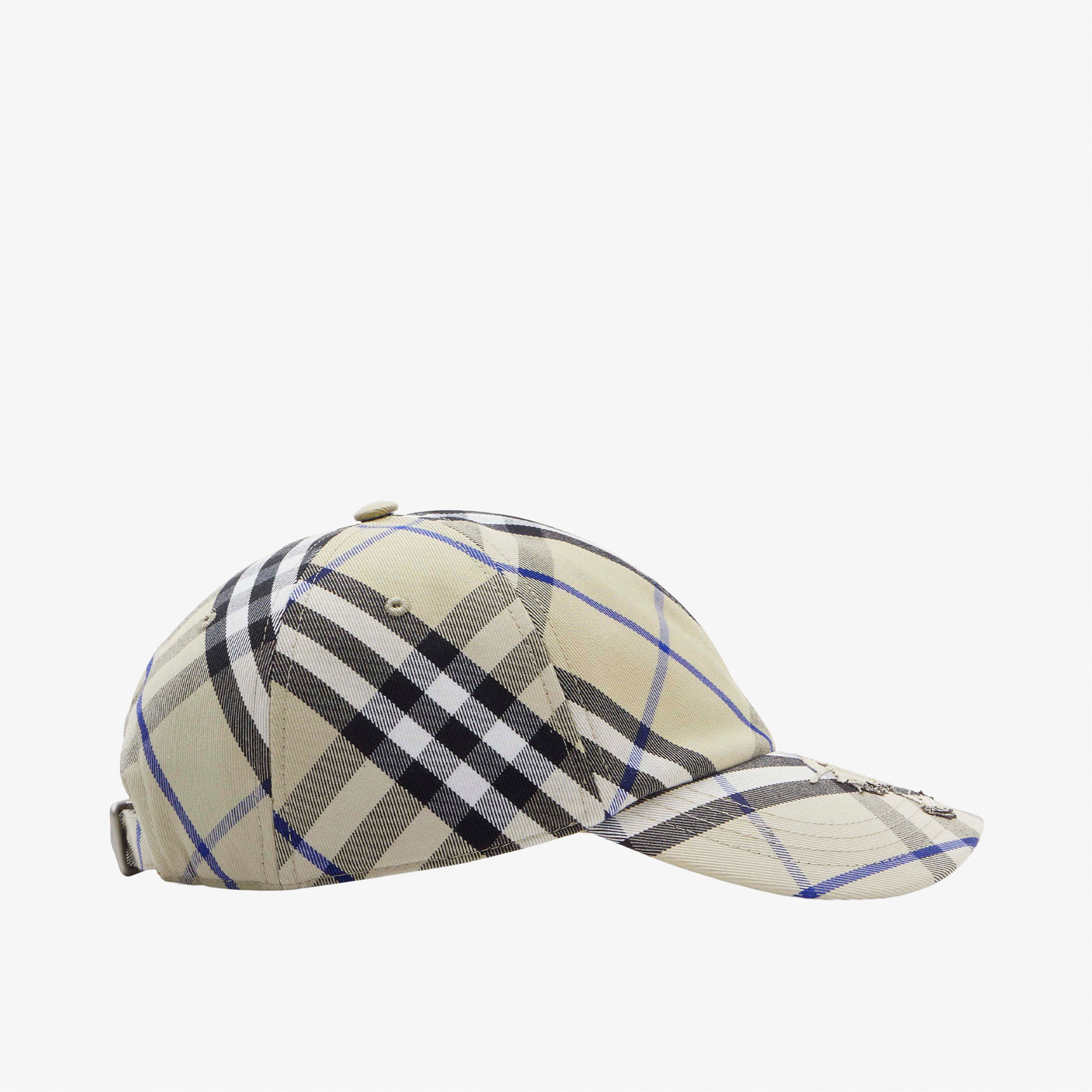 Burberry Check Pamuklu Blend Baseball Erkek Krem Rengi Şapka