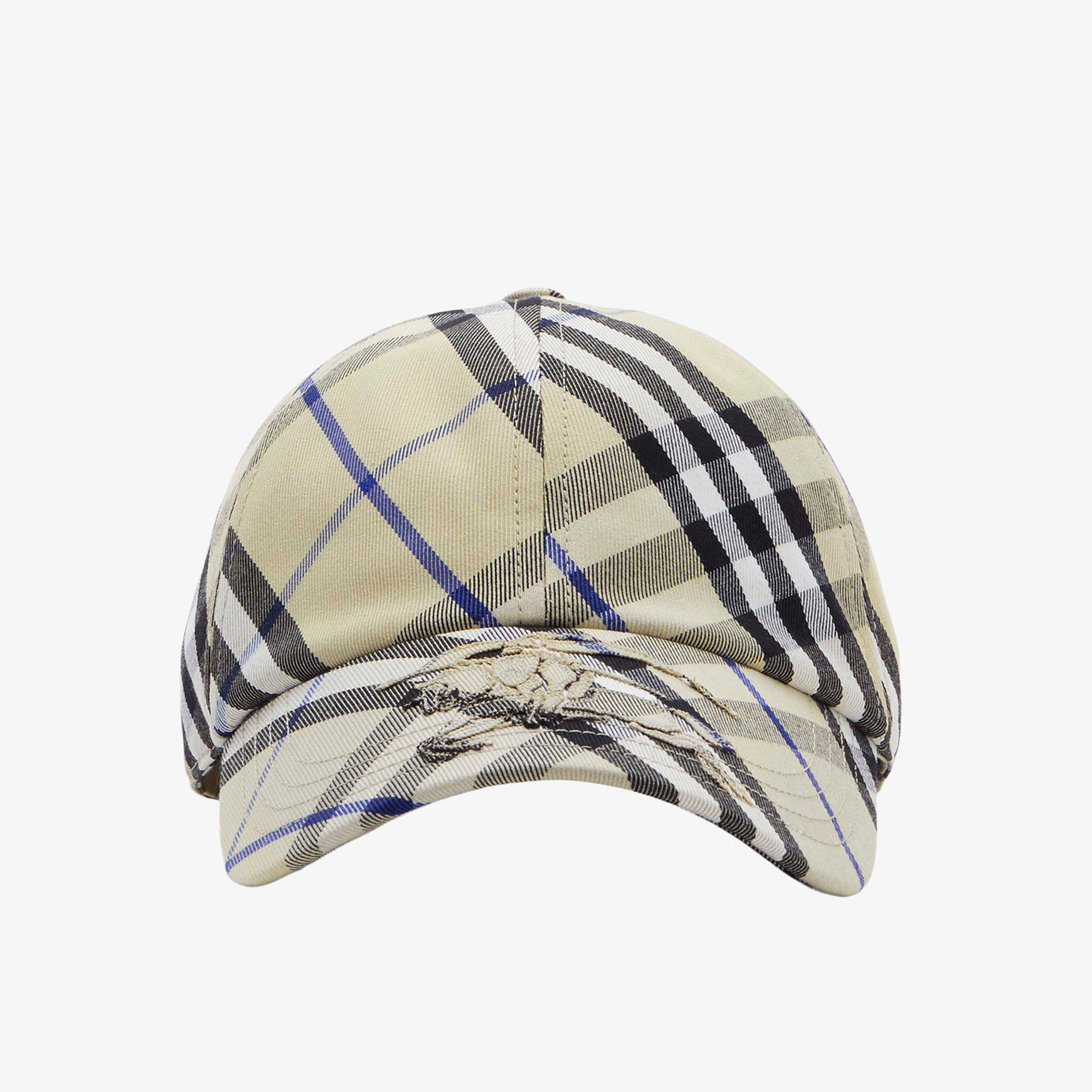 Burberry Check Pamuklu Blend Baseball Erkek Krem Rengi Şapka