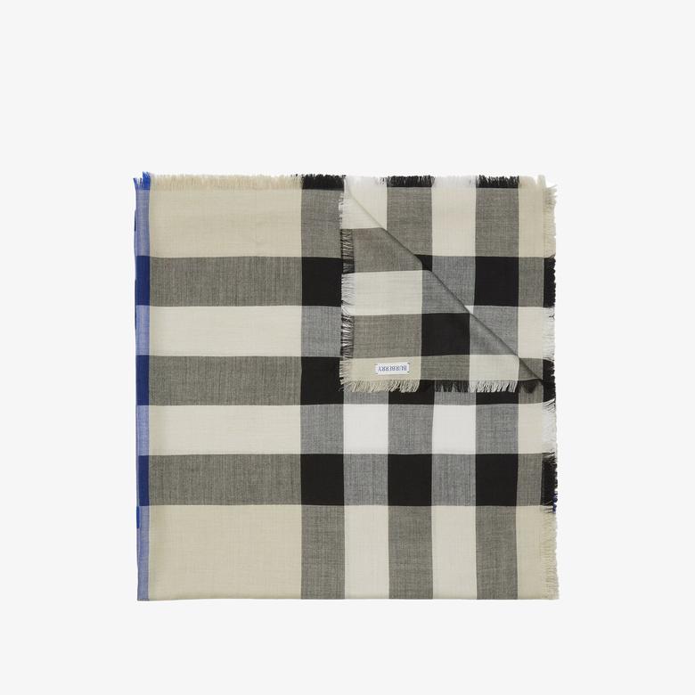 Burberry Check Kaşmir İpek Kadın Krem Rengi Atkı
