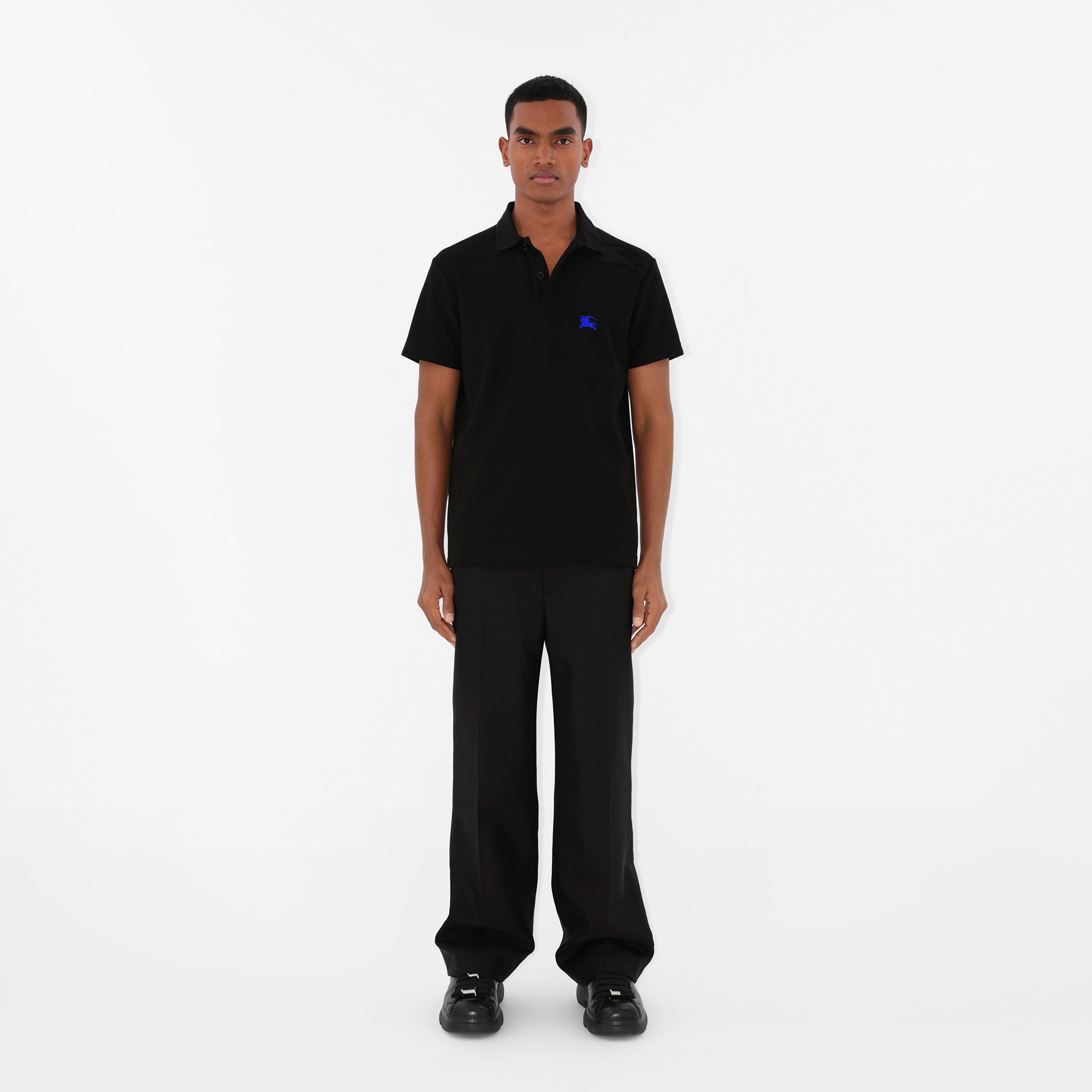 Burberry Pamuklu Erkek Siyah Polo