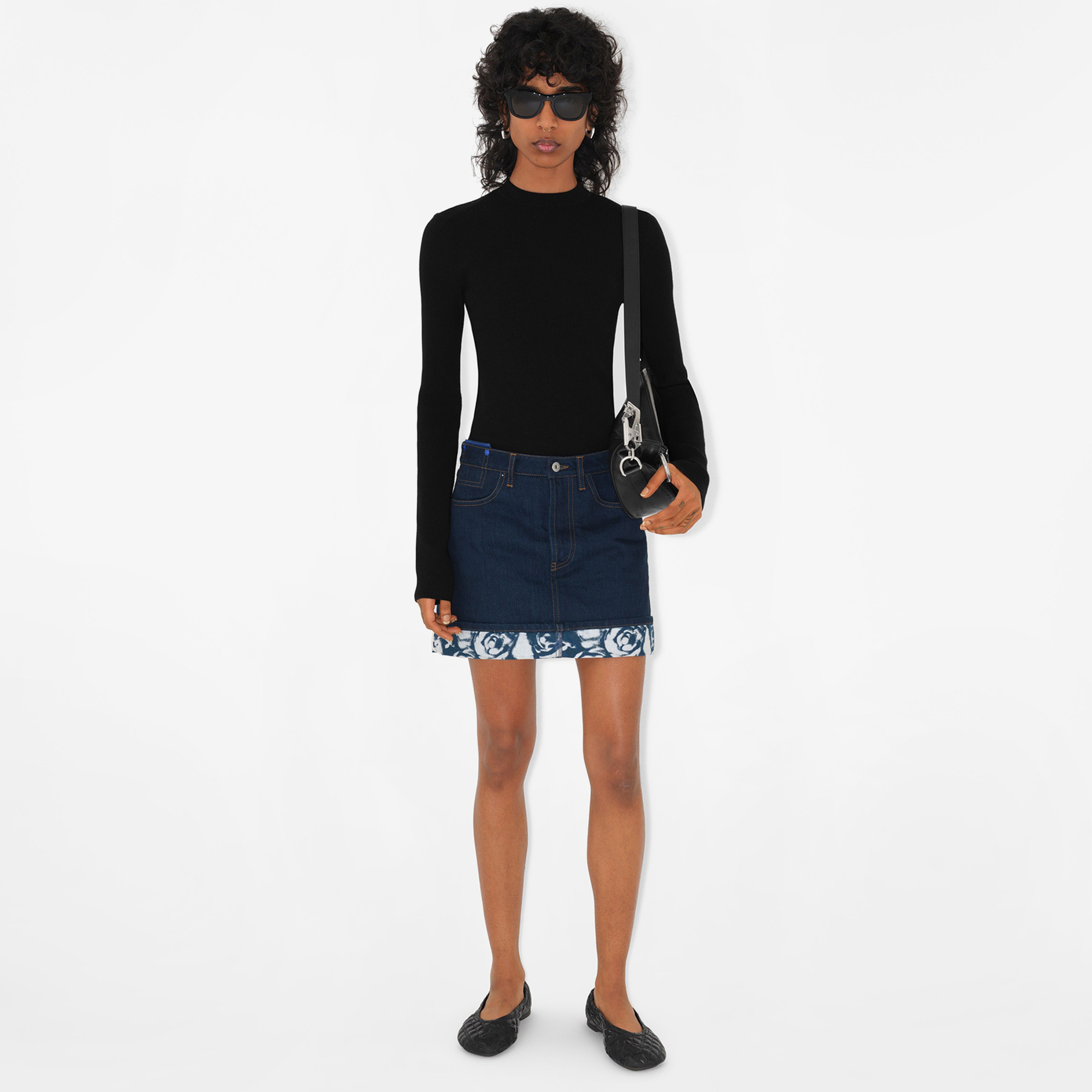 Burberry Leather Sadler Kadın Siyah Babet