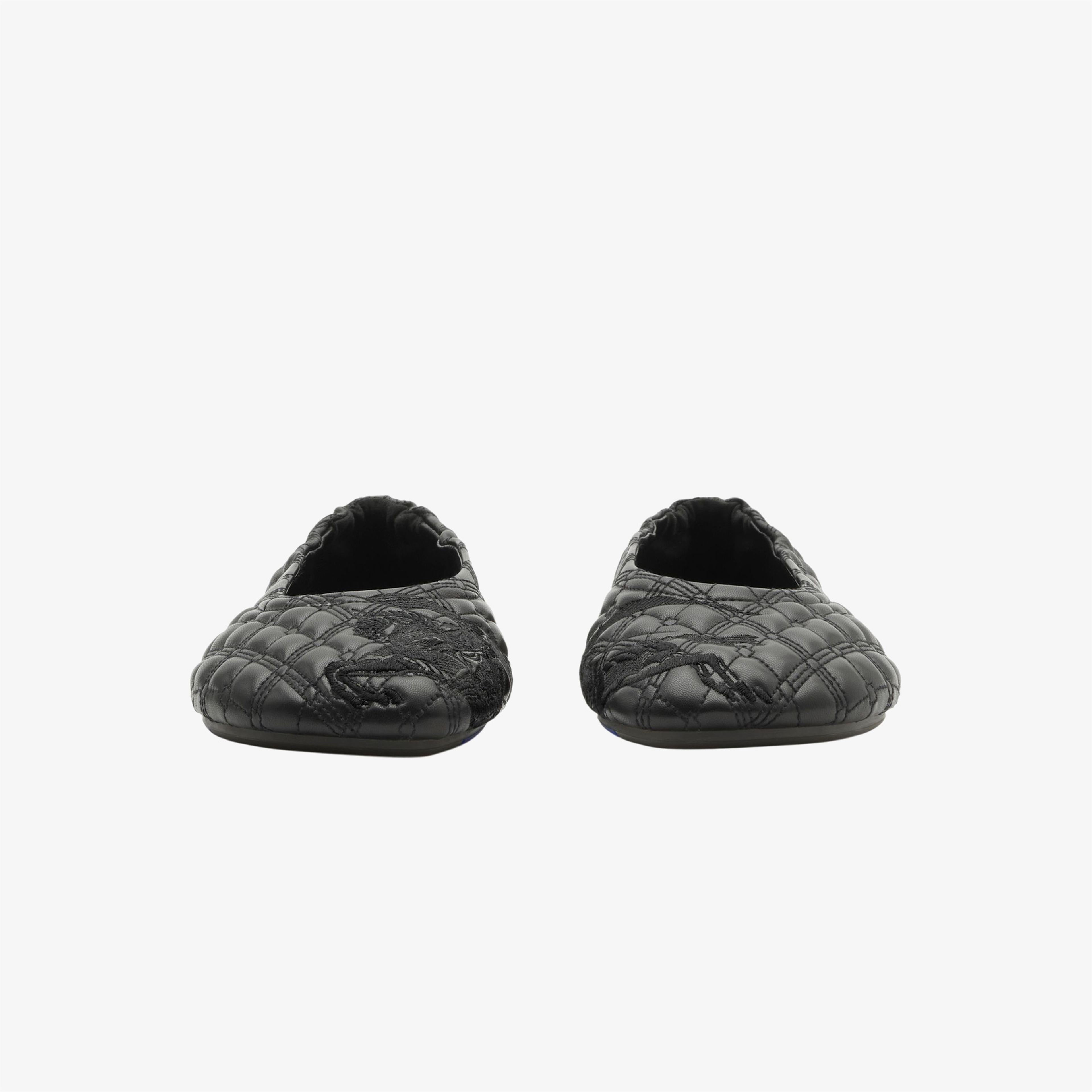 Burberry Leather Sadler Kadın Siyah Babet