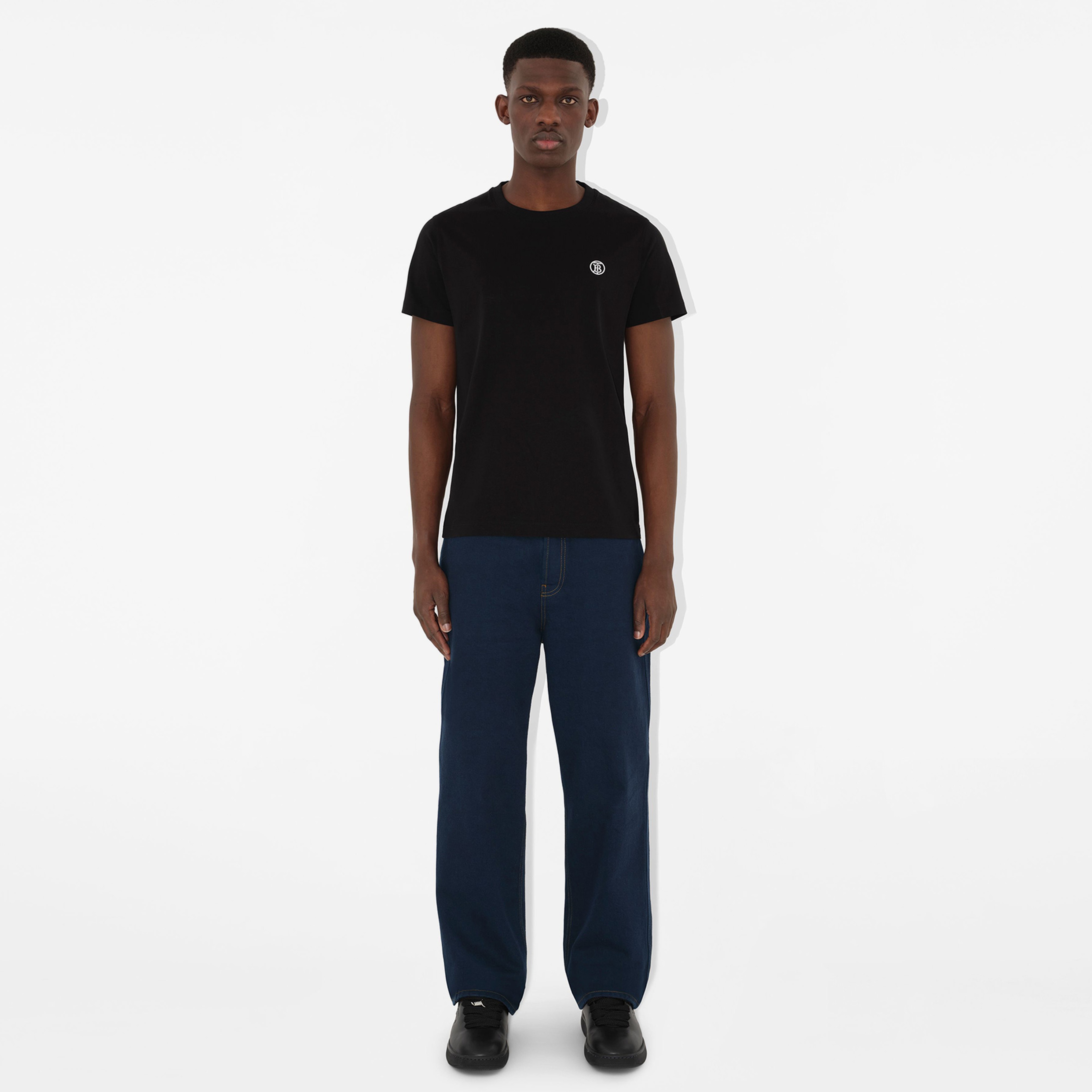 Burberry Parker Tb Replen Cotton Erkek Siyah T-Shirt