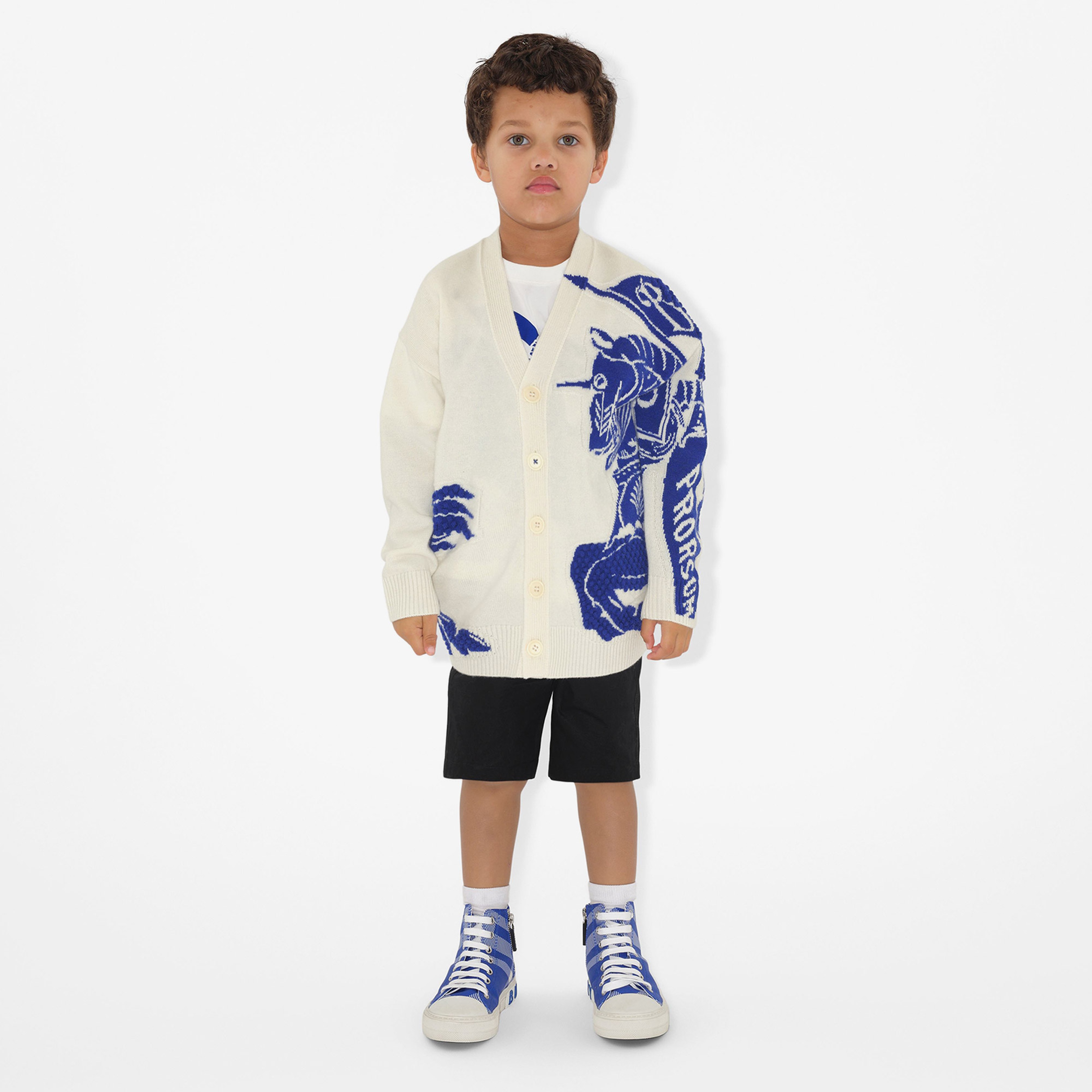 Burberry Yün Kaşmir Çocuk Lacivert Hırka