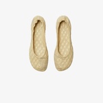 Burberry Leather Sadler Kadın Krem Rengi Babet