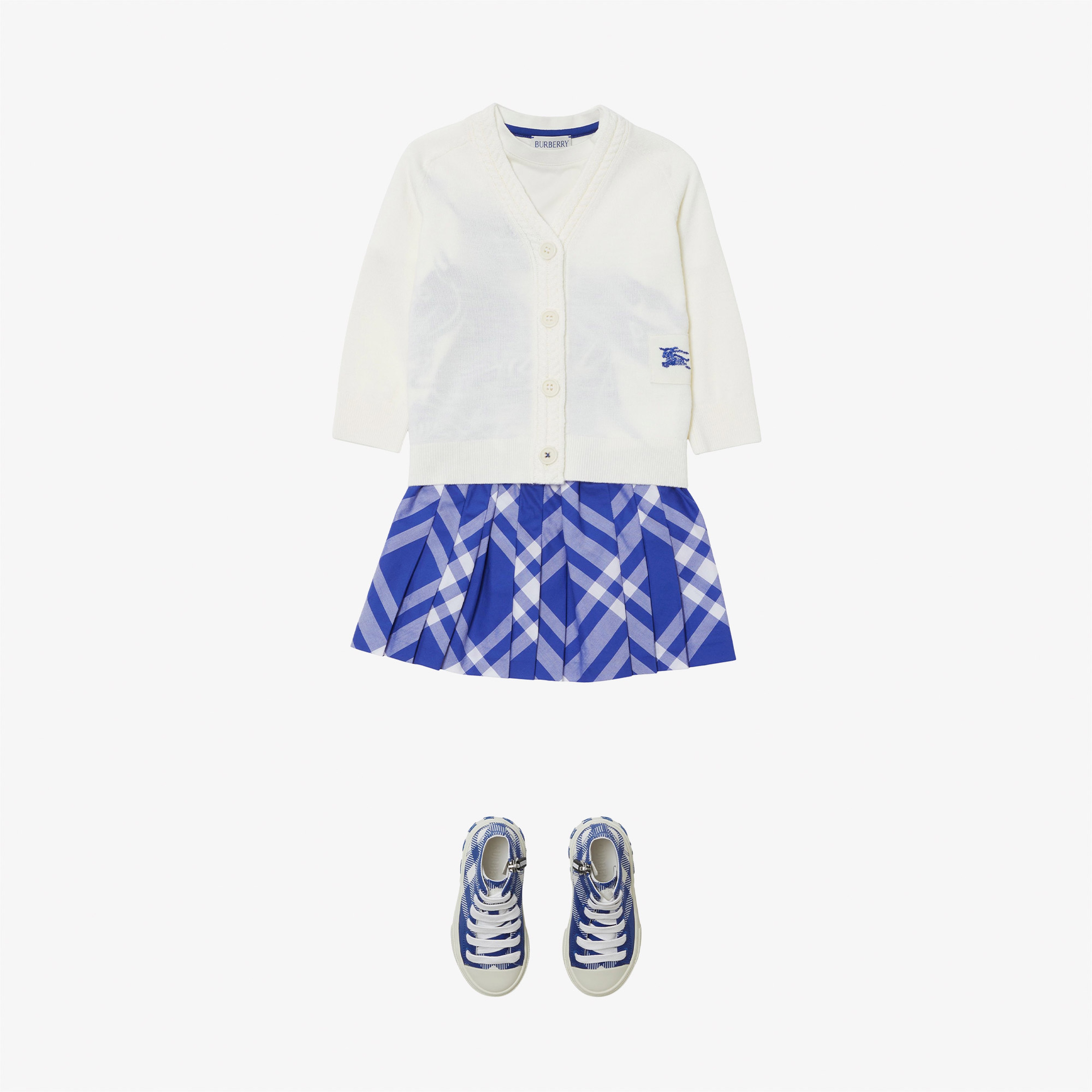 Burberry Yün Çocuk Beyaz Hırka