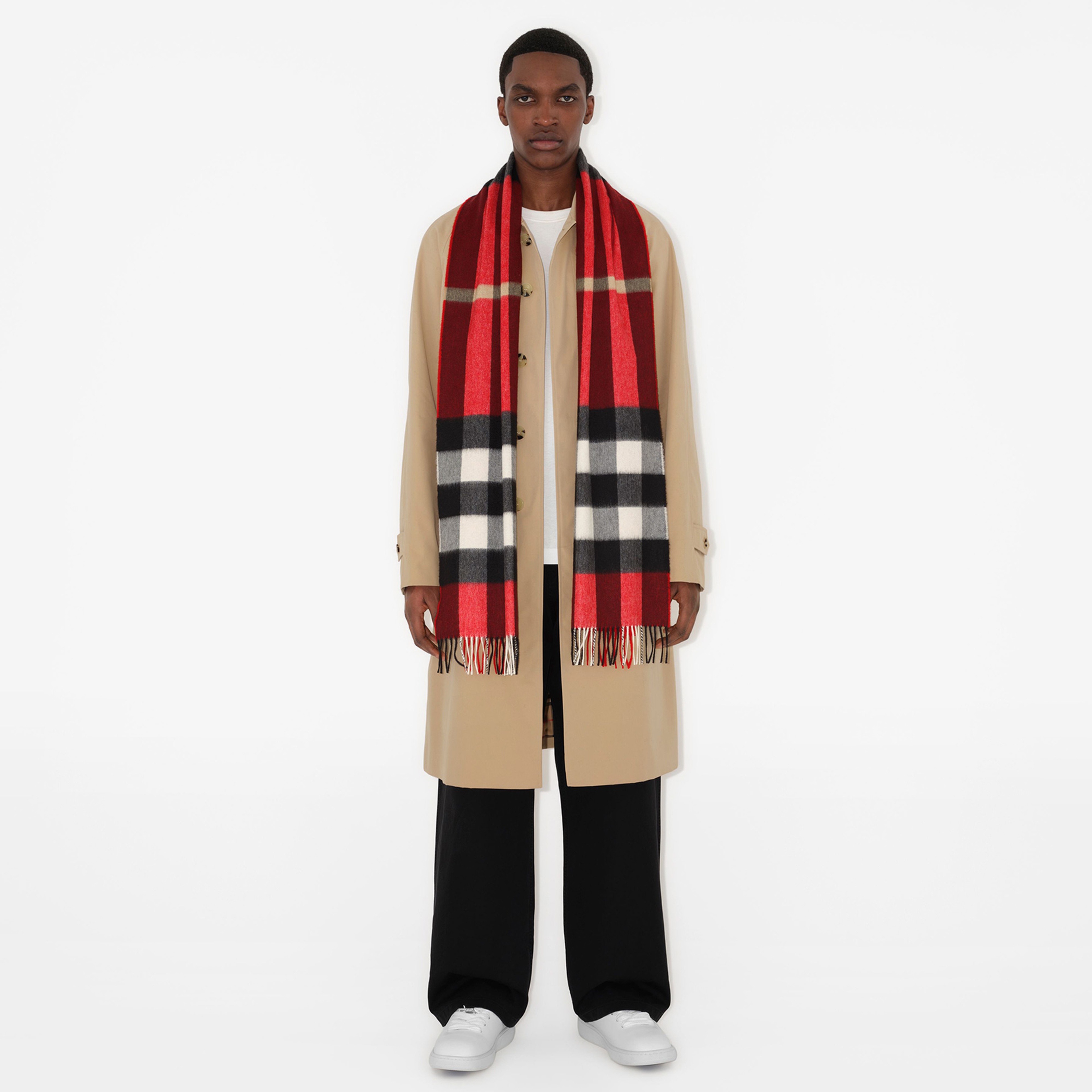 Burberry Check Kaşmir Kadın Kırmızı Atkı