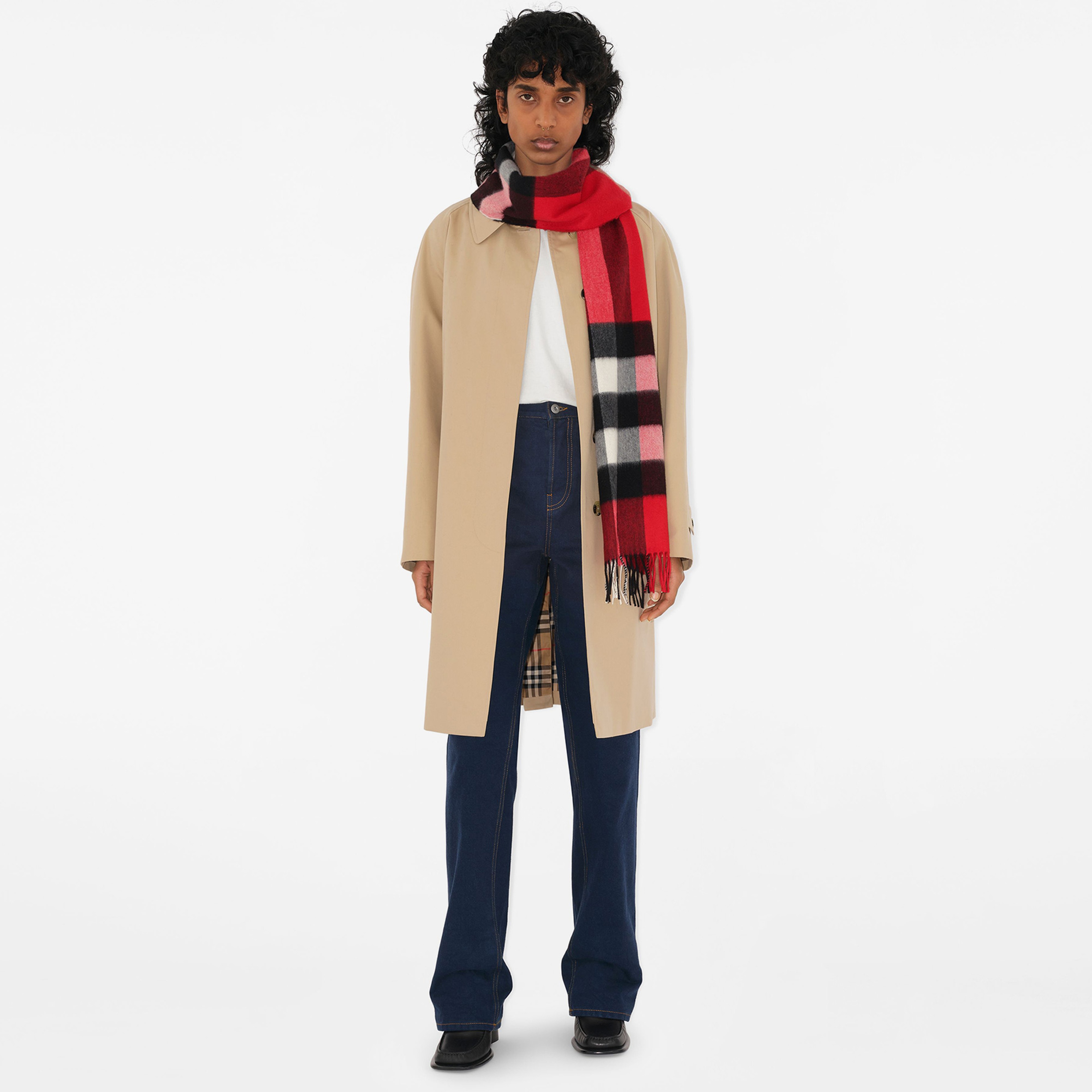 Burberry Check Kaşmir Kadın Kırmızı Atkı