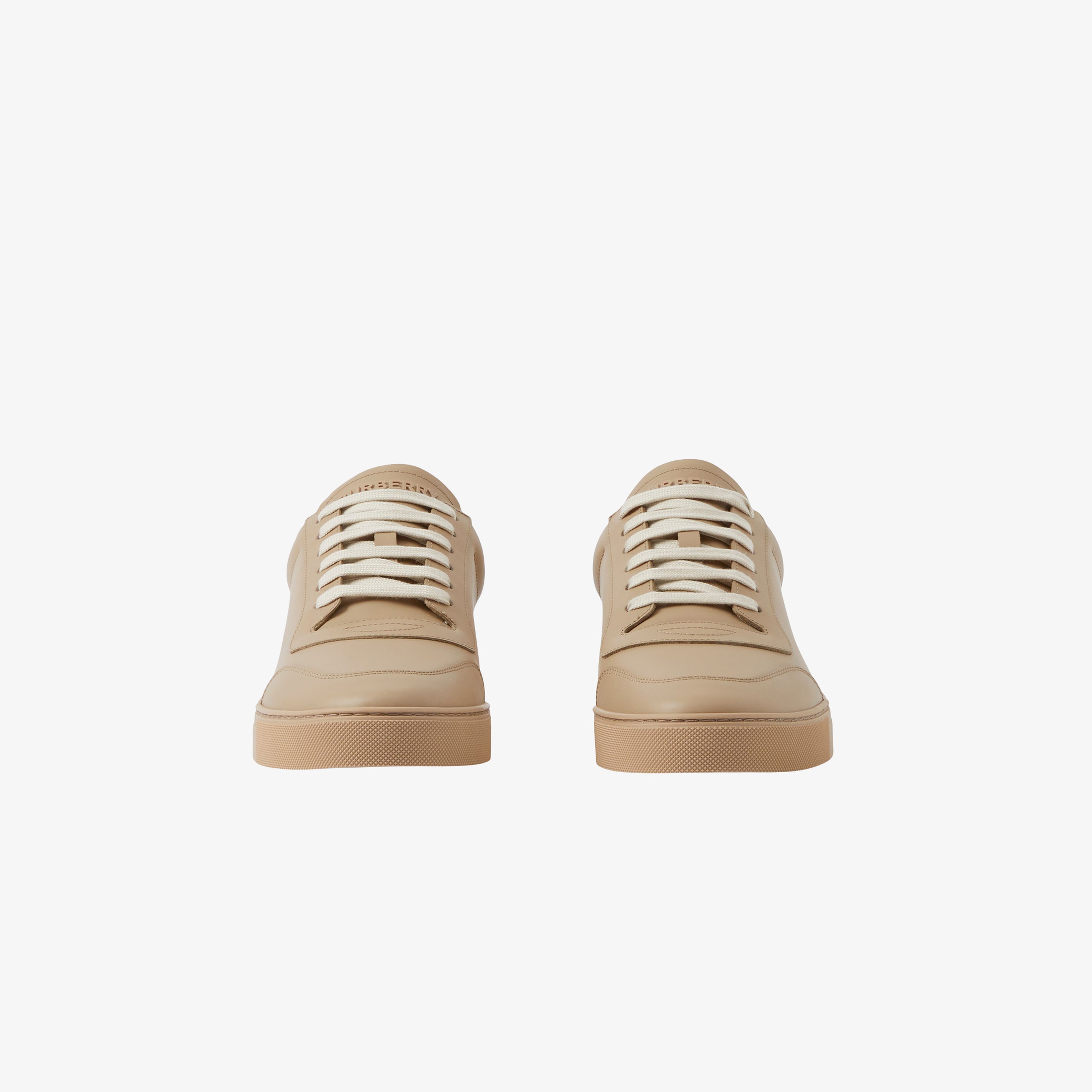 Burberry Tnr Robin Leather And Cotton Erkek Bej Sneakers