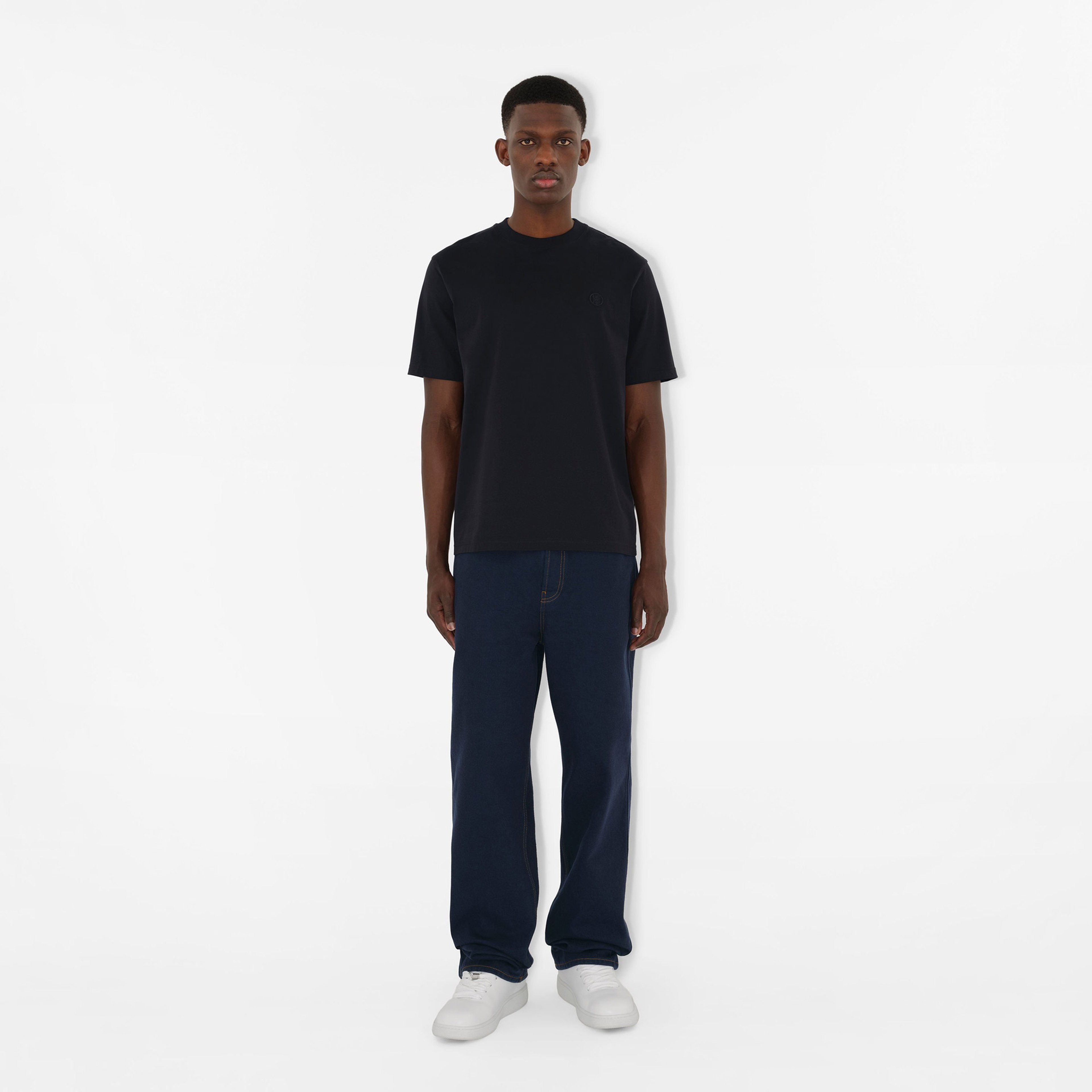 Burberry Parker Cotton Erkek Lacivert T-Shirt