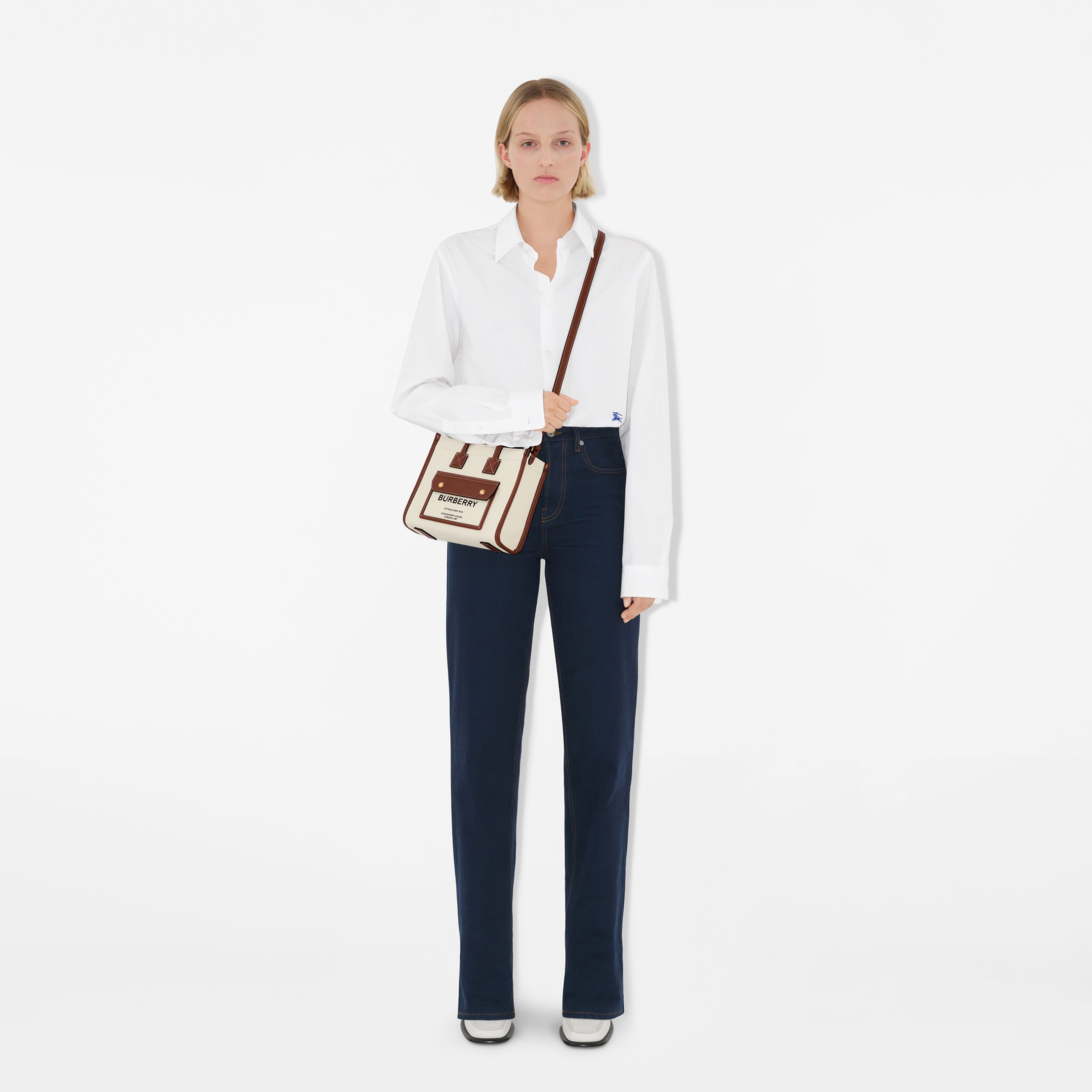 Burberry Mini Freya Kadın Krem Rengi El Çantası