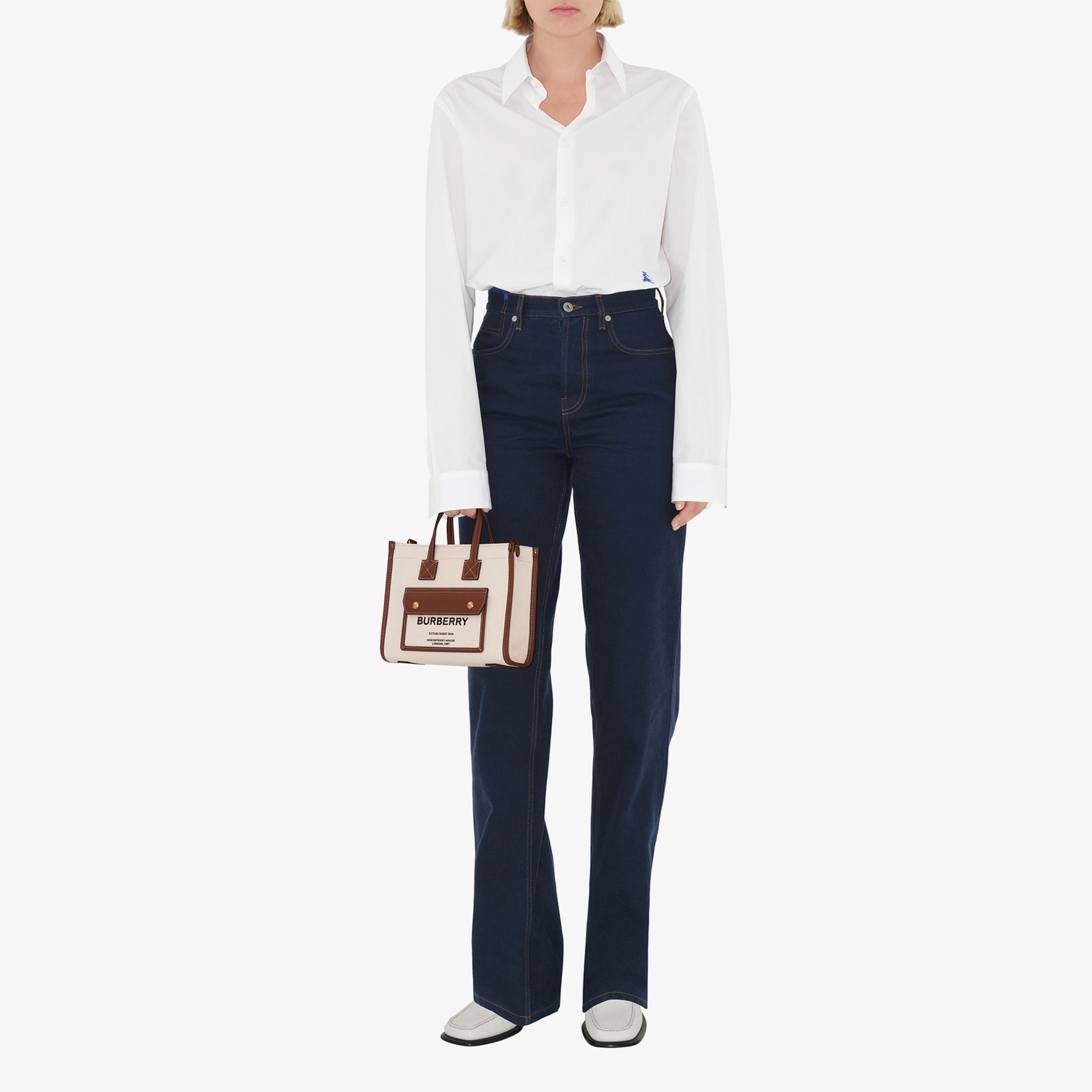 Burberry Mini Freya Kadın Krem Rengi El Çantası