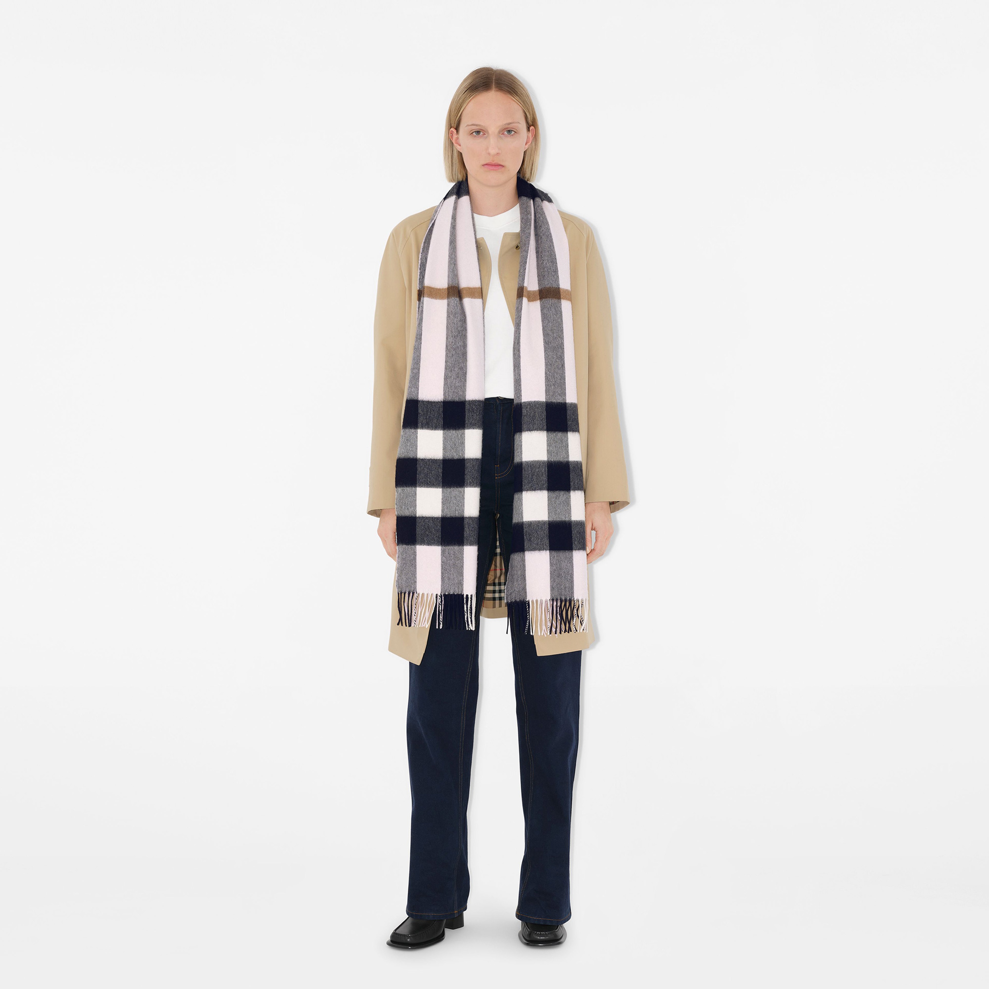 Burberry Check Kaşmir Kadın Pembe Atkı