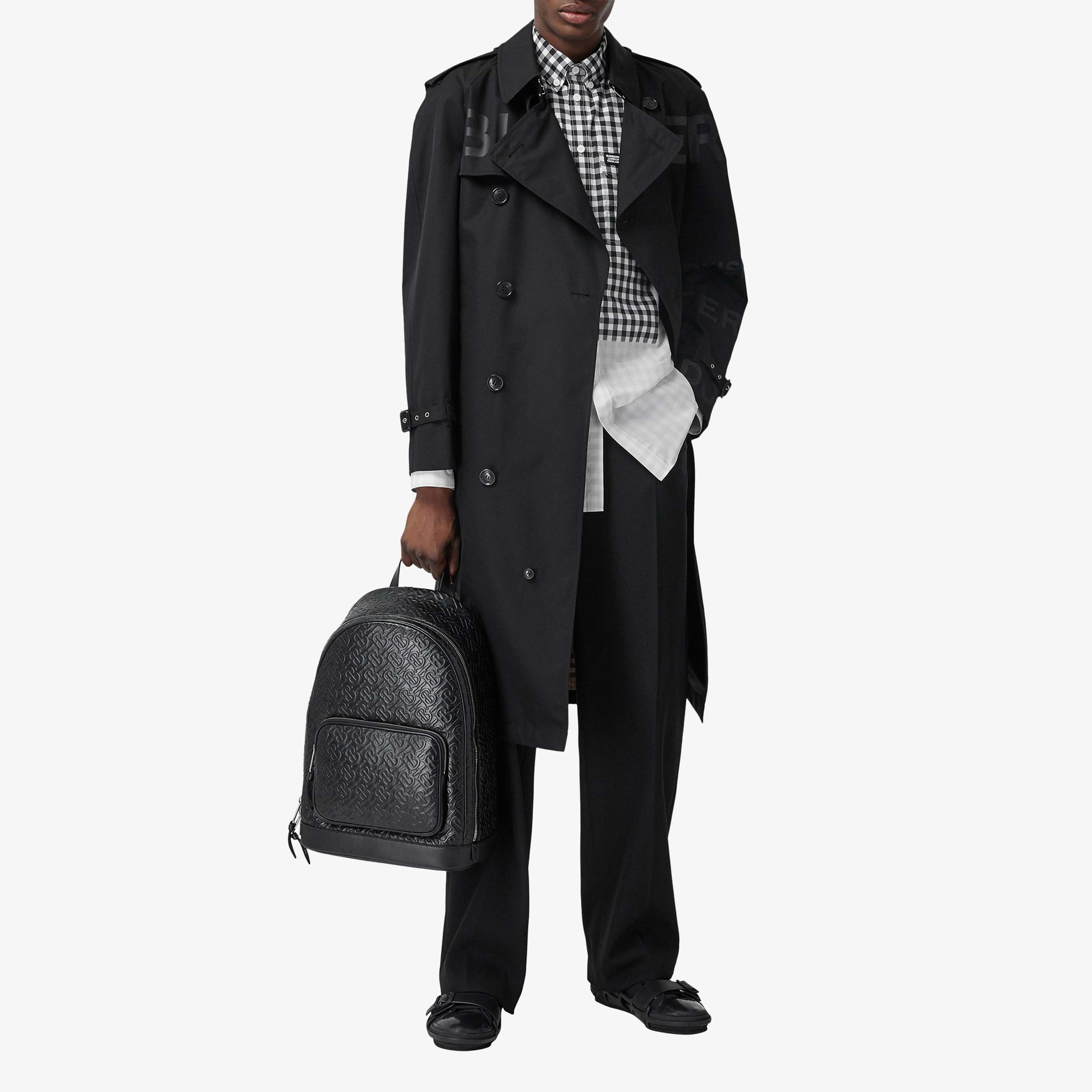 Burberry Westminster Horseferry Print Cotton Gabardine Erkek Siyah Trençkot