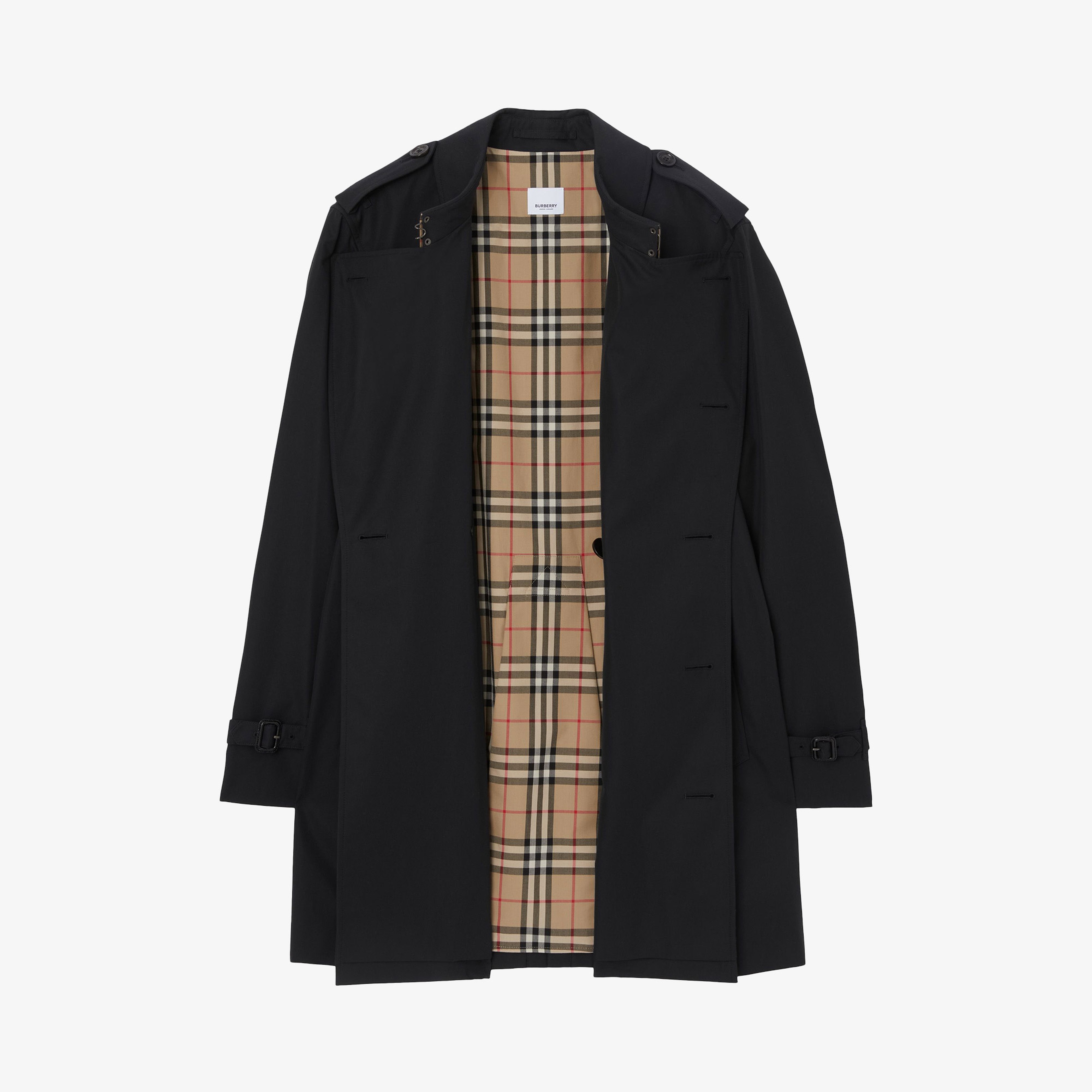 Burberry The Short Wimbledon Erkek Siyah Trençkot