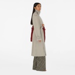 Burberry Tec Long Cotton Kadın Krem Trençkot