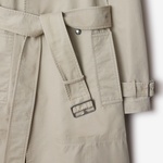 Burberry Tec Long Cotton Kadın Krem Trençkot