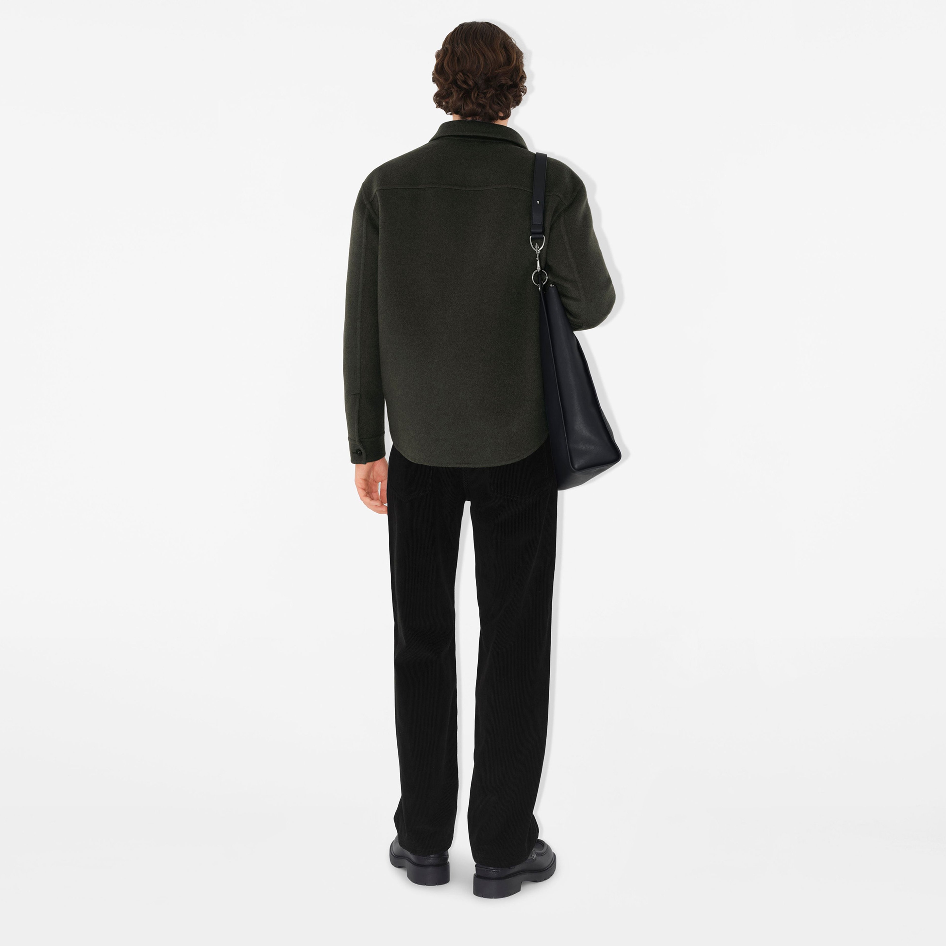 Burberry Giu Wool Cashmere Overshirt Erkek Haki Mont