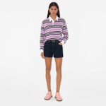 Burberry Striped Cotton Kadın Mor Polo