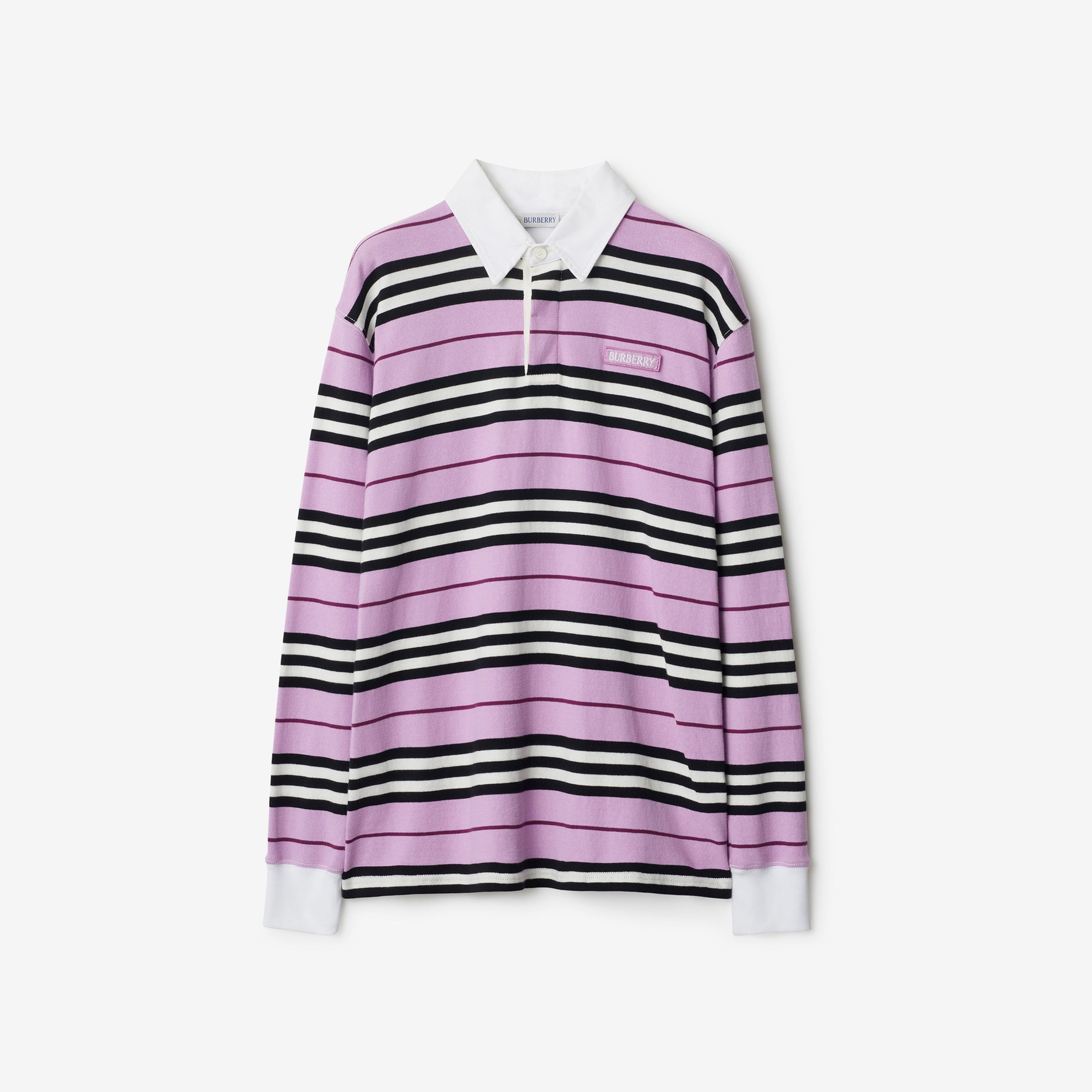 Burberry Striped Cotton Kadın Mor Polo